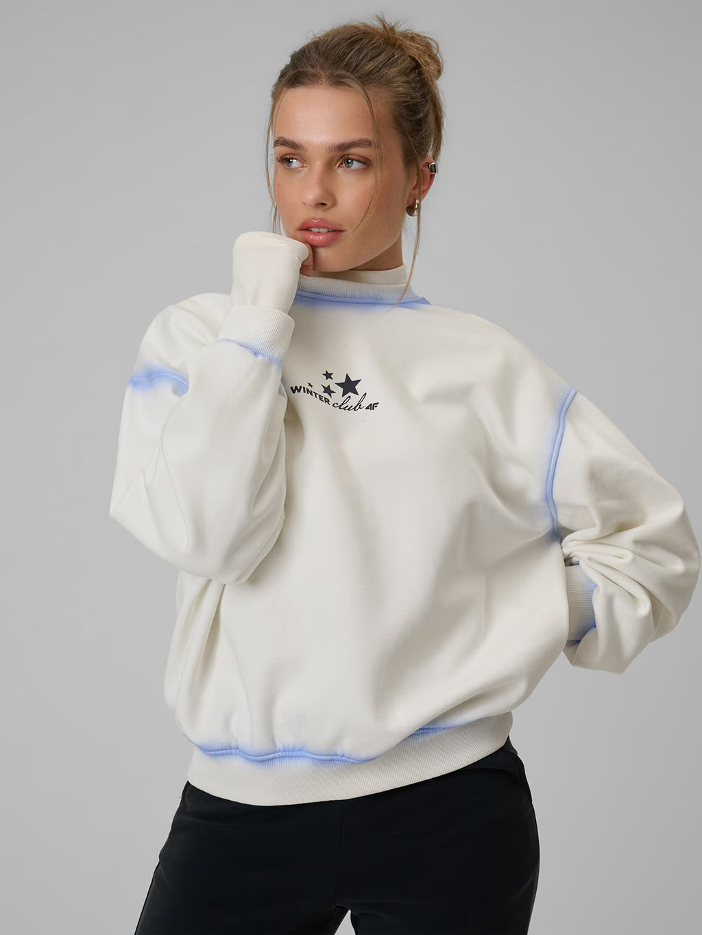 Bluza dresowa regular bez kaptura damska