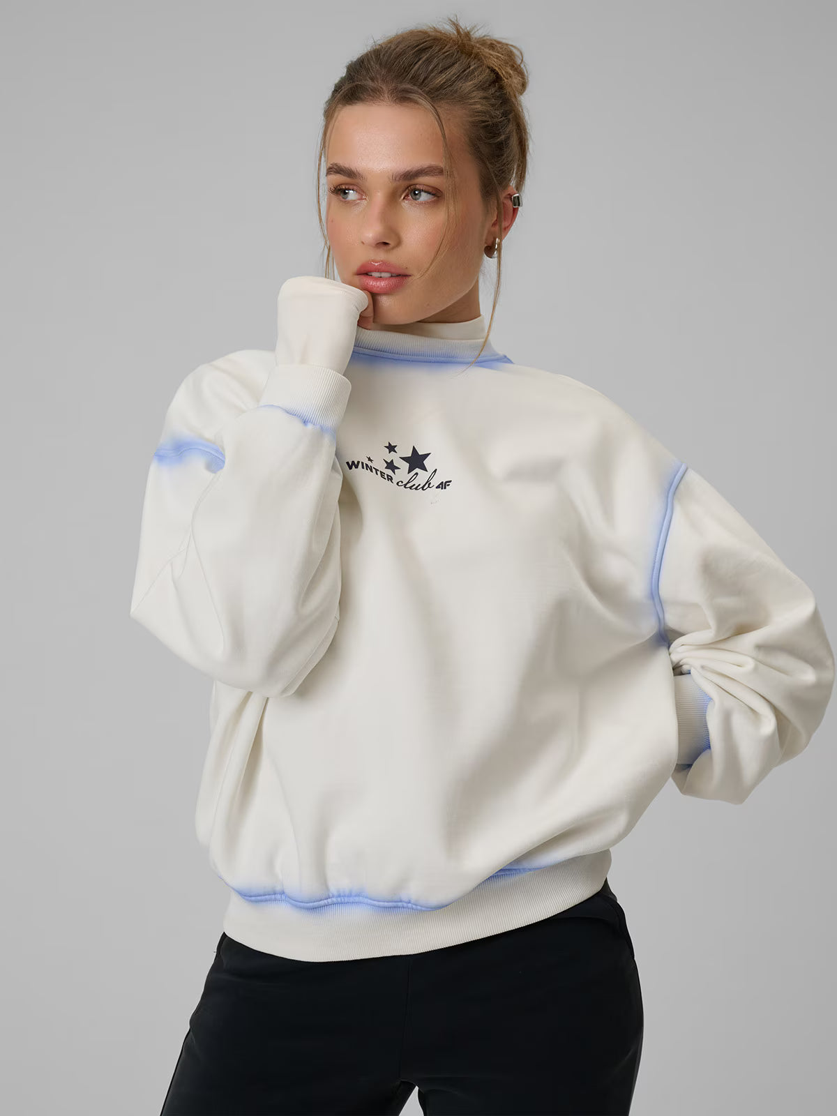 Bluza dresowa regular bez kaptura damska