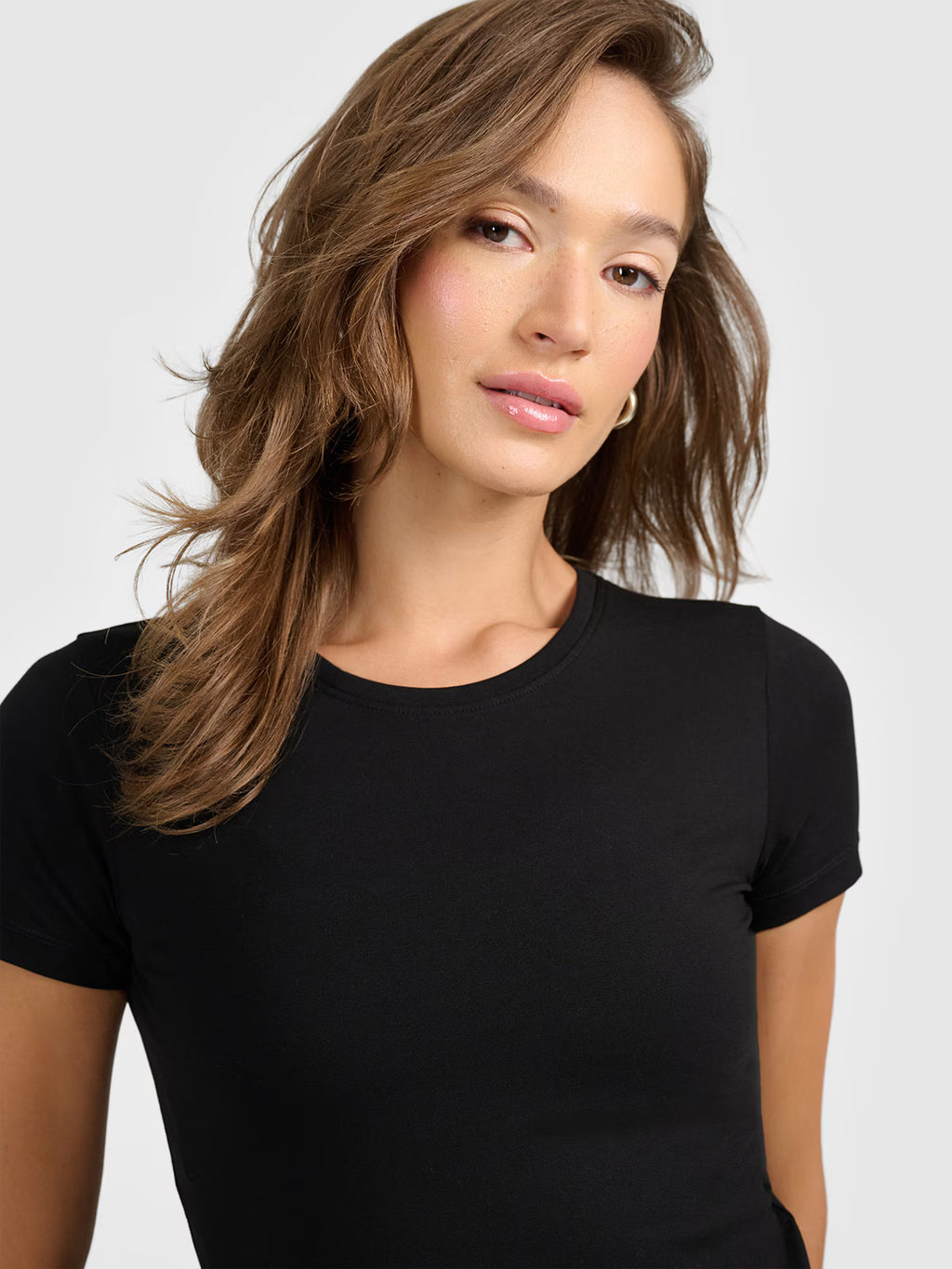 T-shirt slim gładki damski
