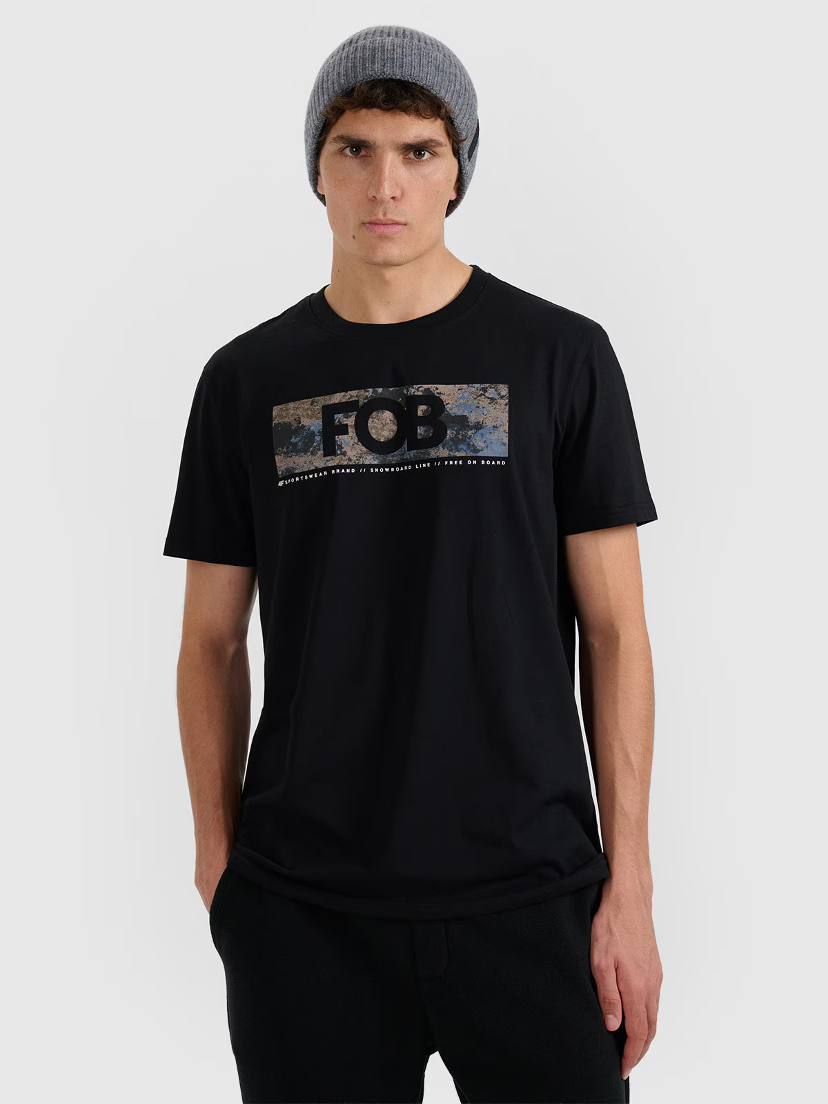 T-shirt regular z nadrukiem męski