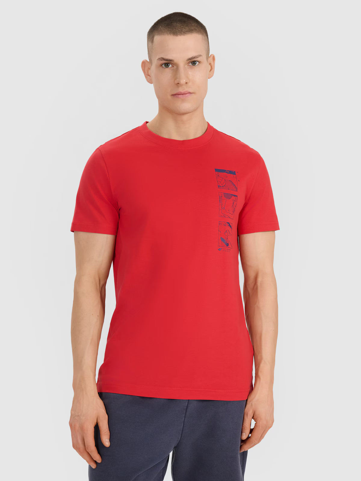 T-shirt regular z nadrukiem męski