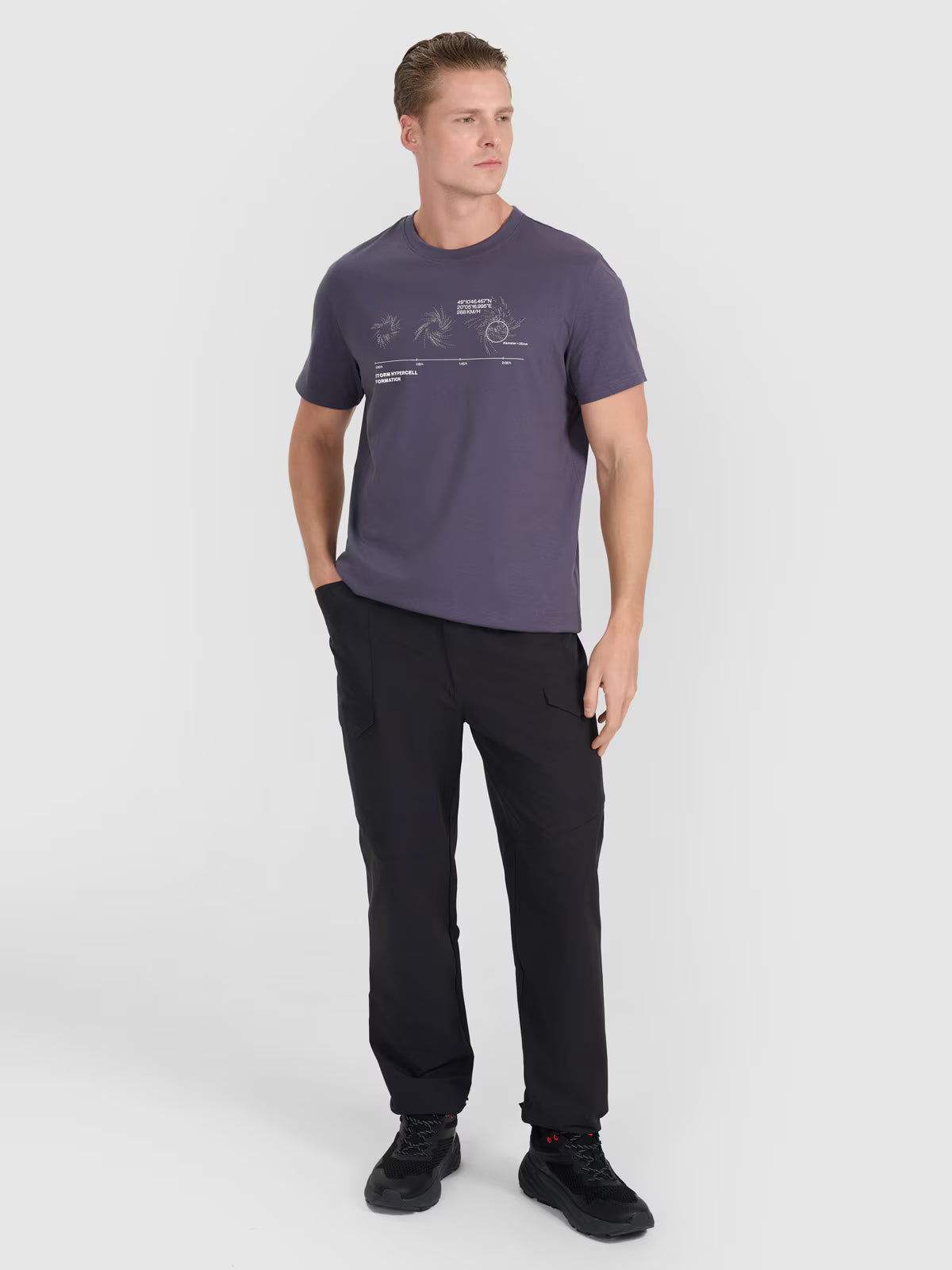 T-shirt regular z nadrukiem męski