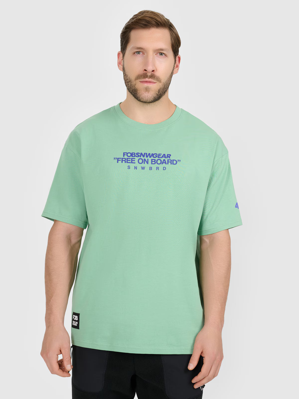 T-shirt loose z nadrukiem męski