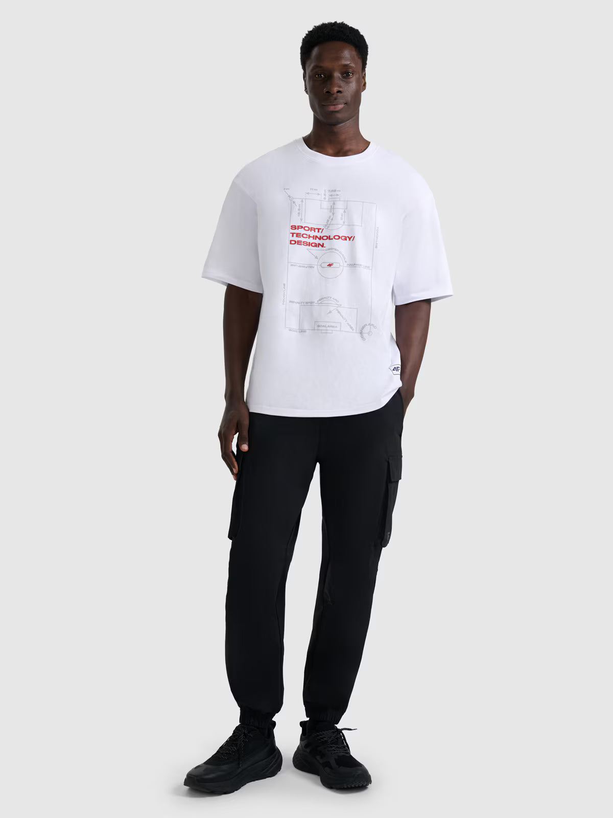 T-shirt oversize z nadrukiem męski