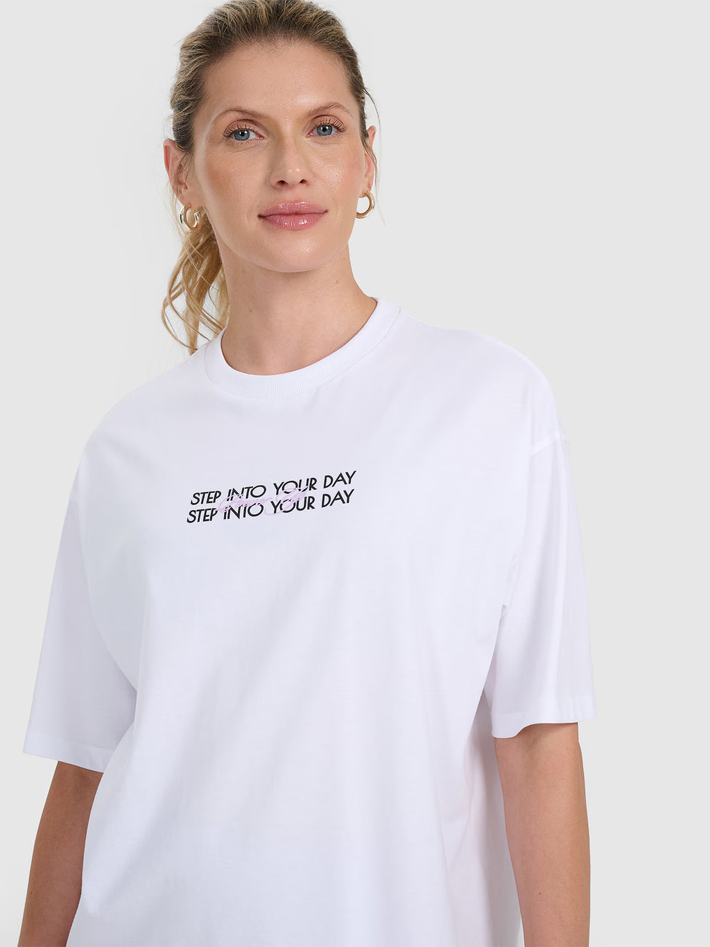 T-shirt oversize z nadrukiem damski