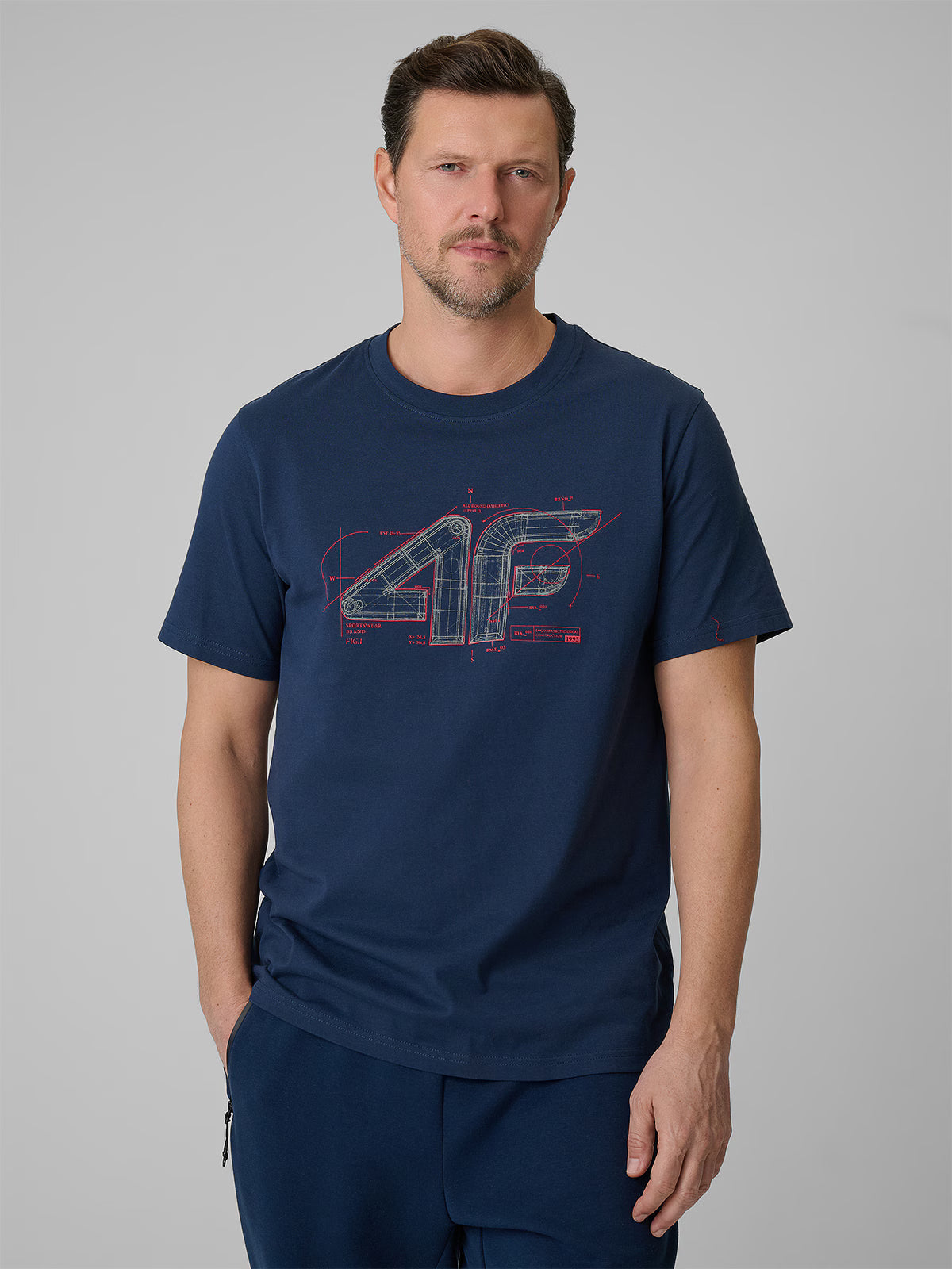 T-shirt regular z nadrukiem męski