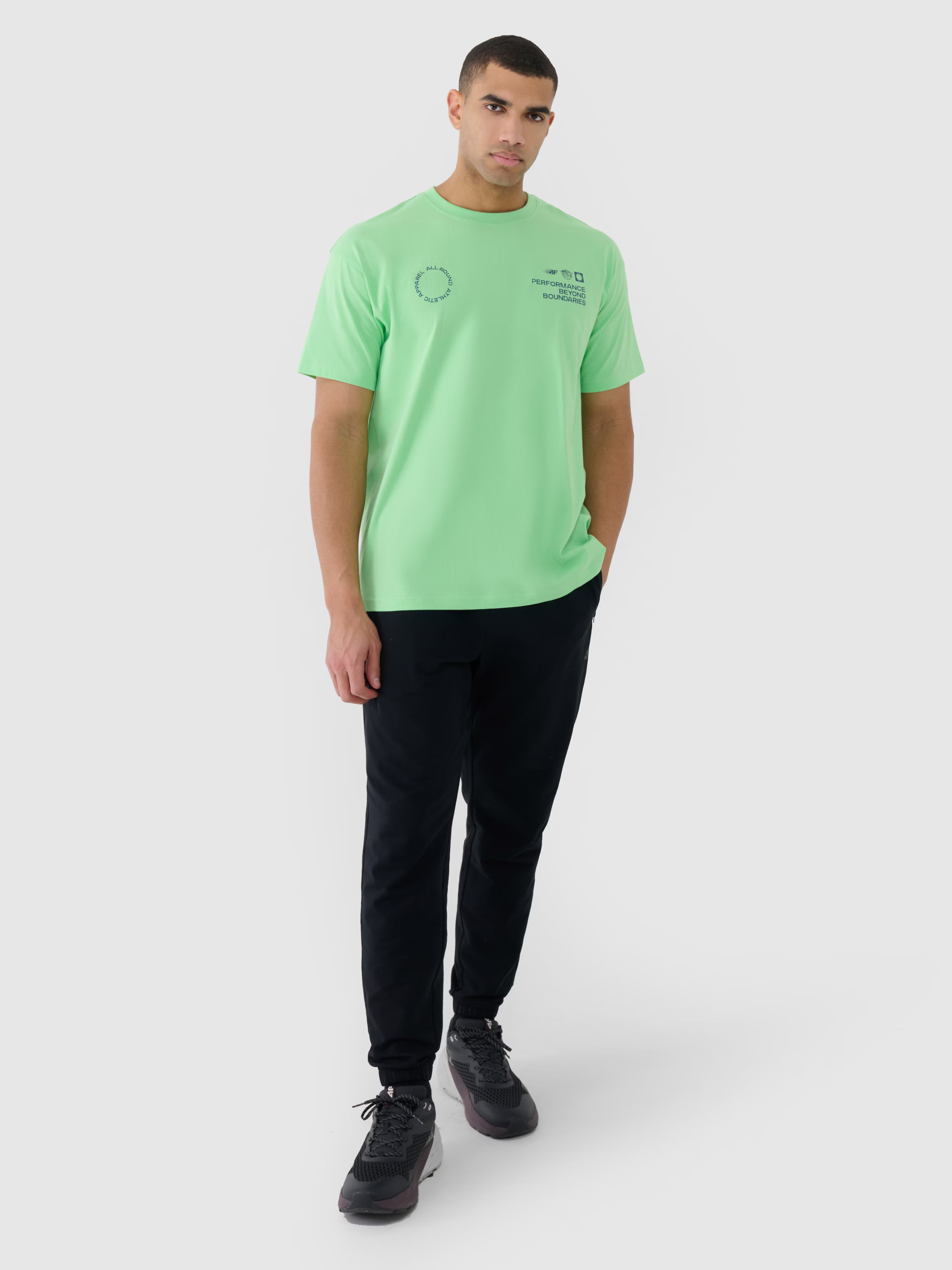 T-shirt oversize z nadrukiem męski