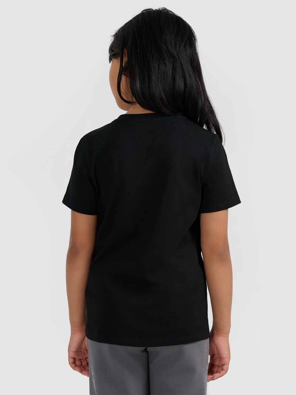 T-shirt regular gładki dziewczęcy