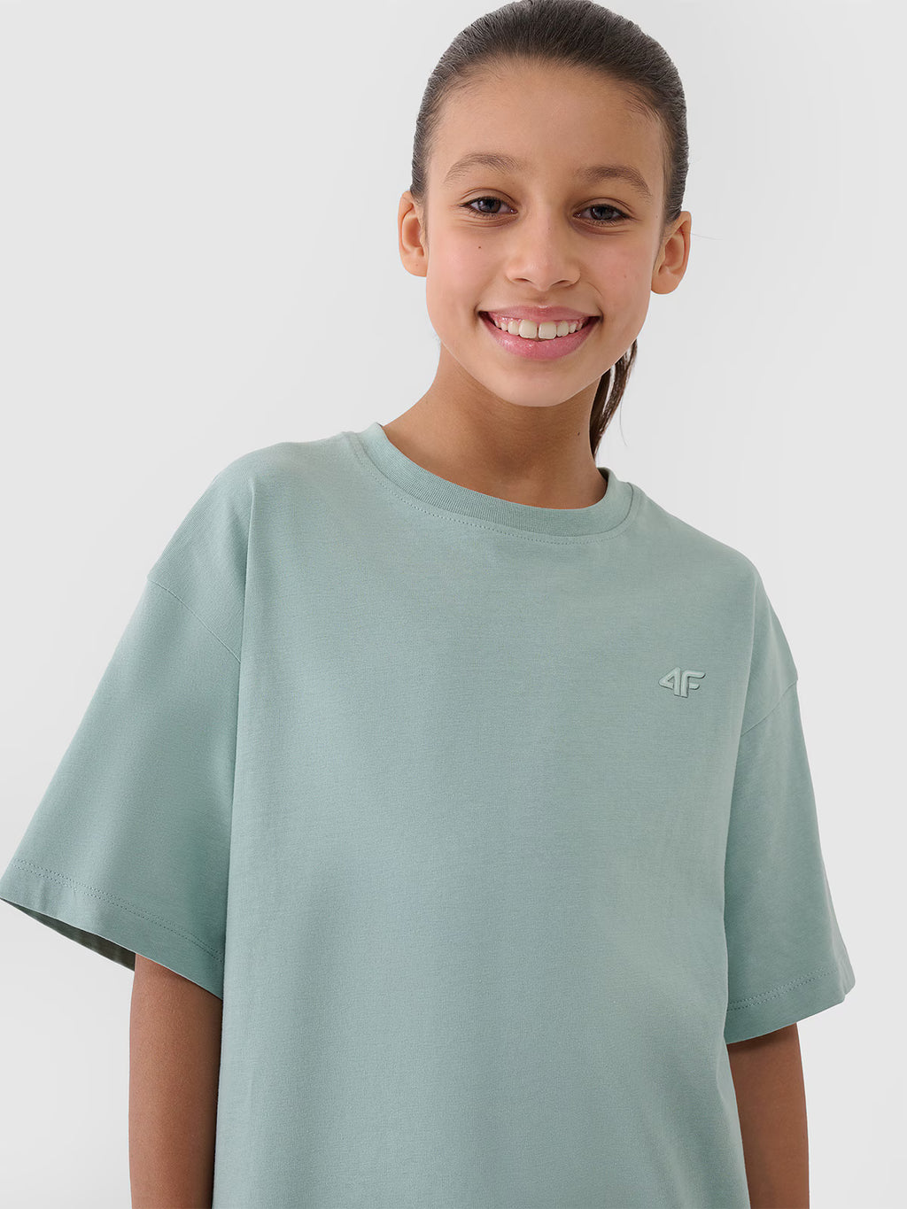 T-shirt oversize gładki dziewczęcy