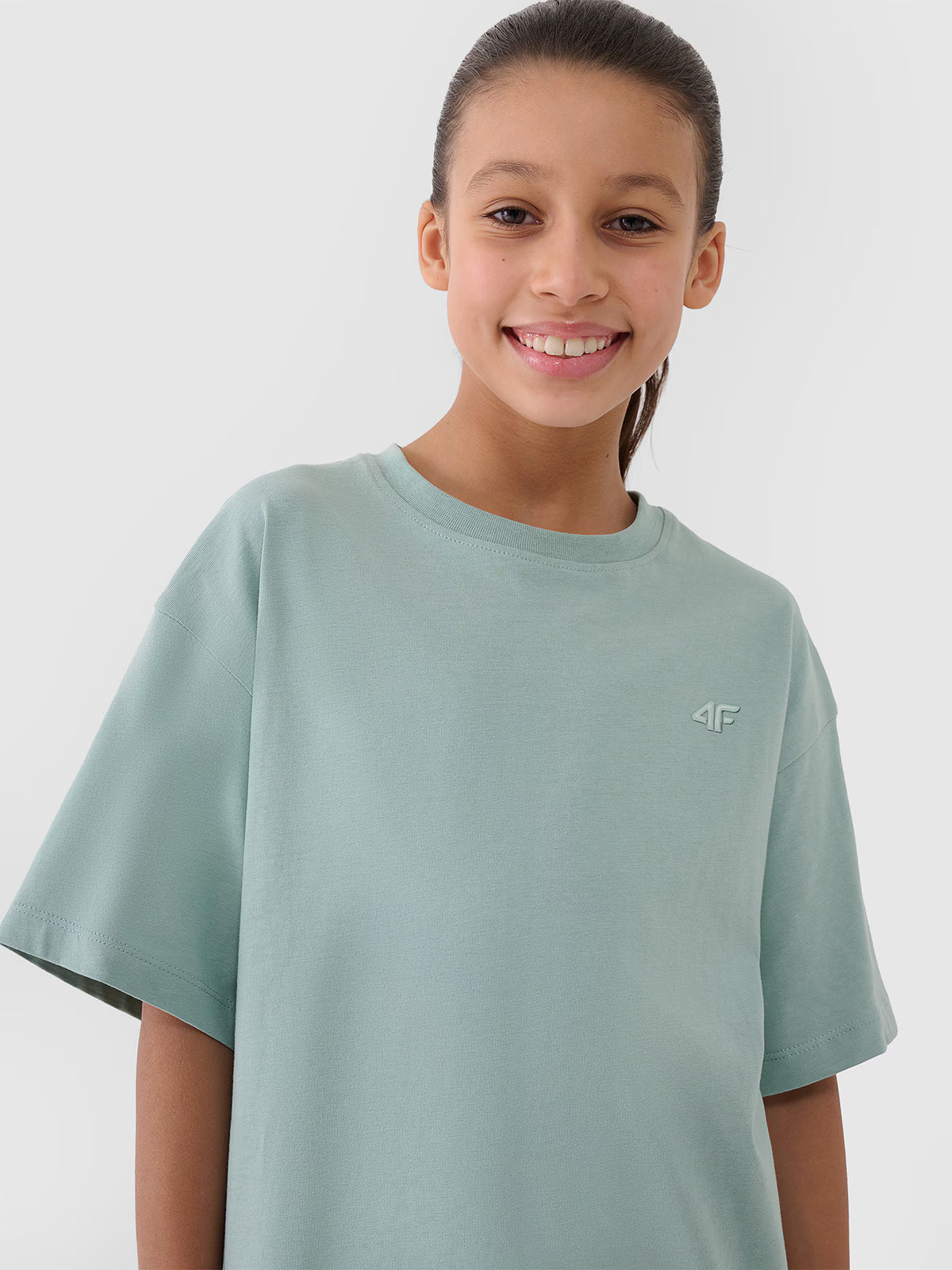 T-shirt oversize gładki dziewczęcy