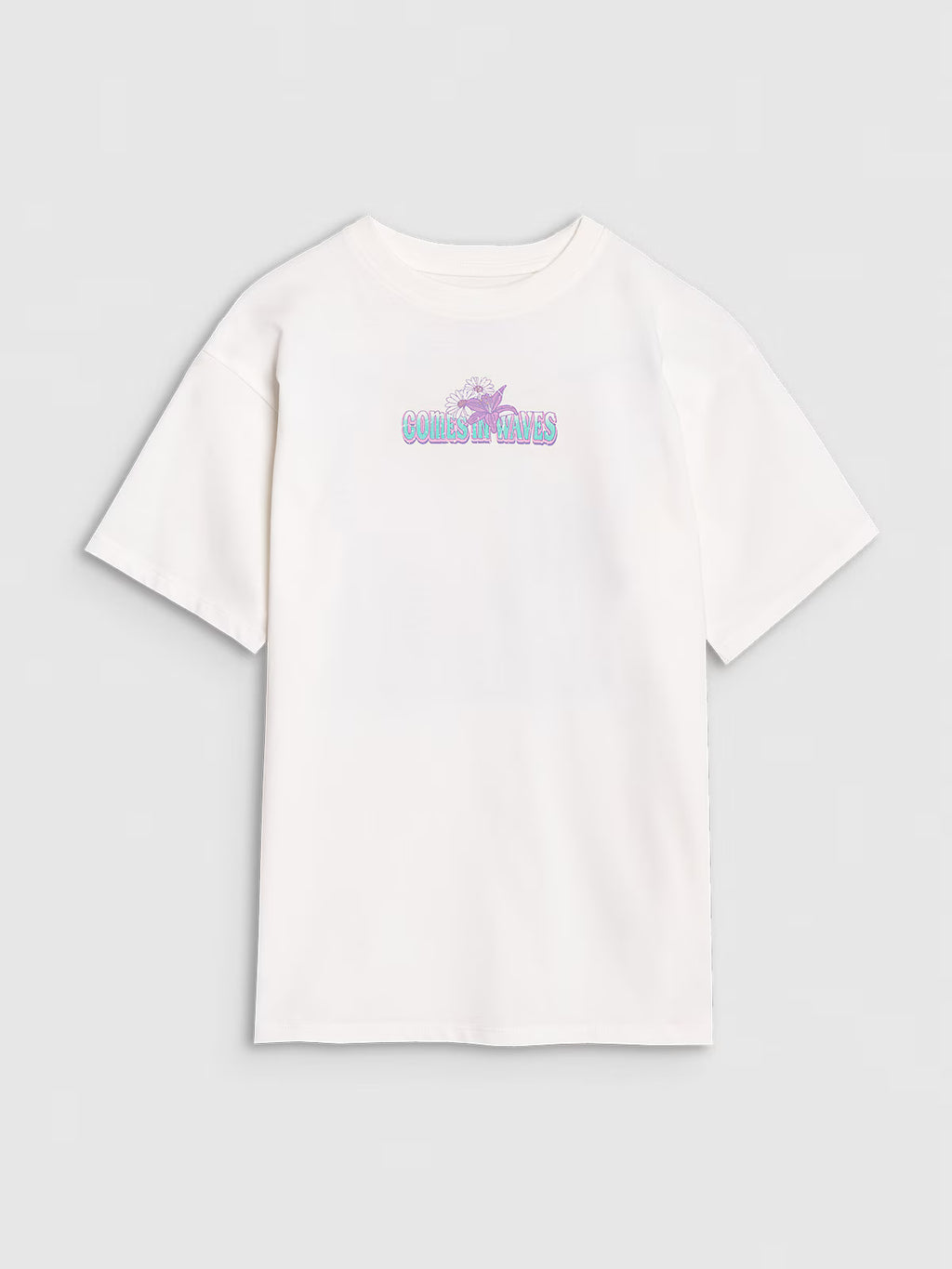 T-shirt oversize z nadrukiem dziewczęcy