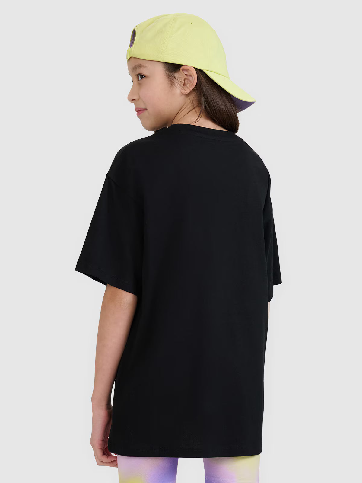 T-shirt oversize z nadrukiem dziewczęcy