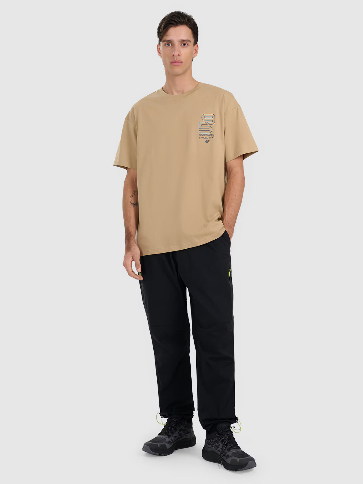T-shirt oversize z nadrukiem męski