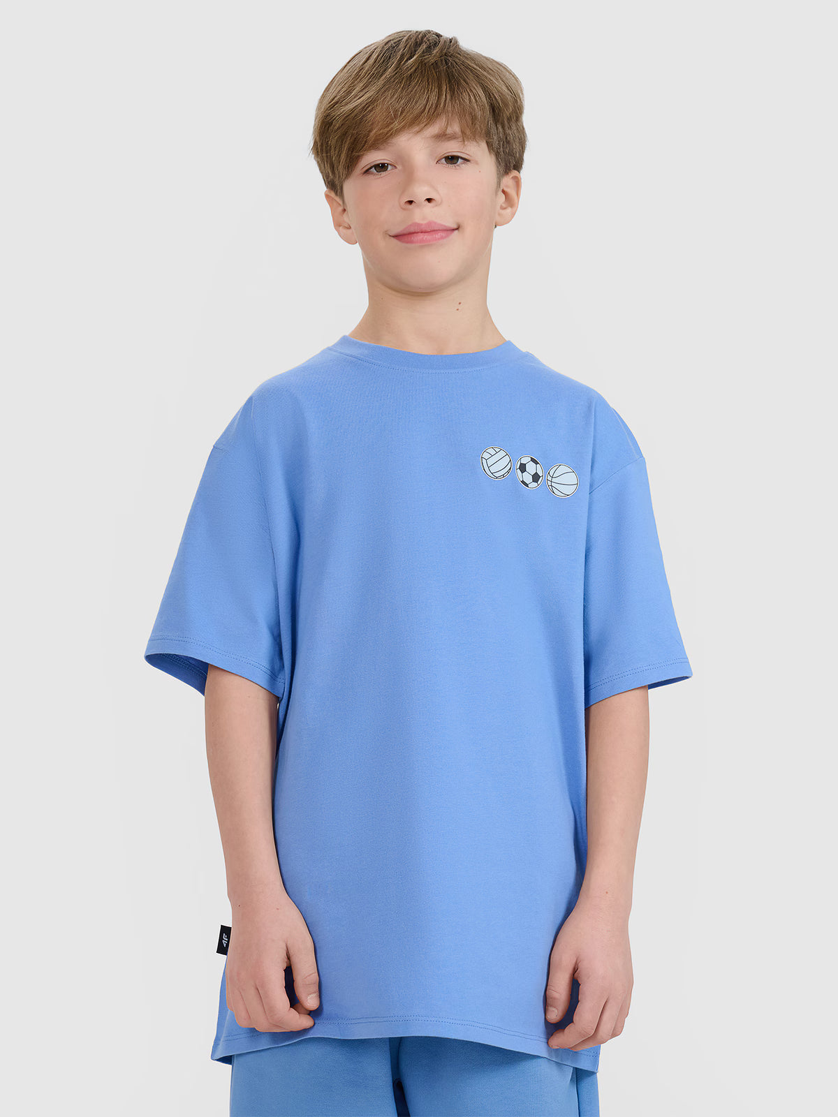 T-shirt oversize z nadrukiem chłopięcy