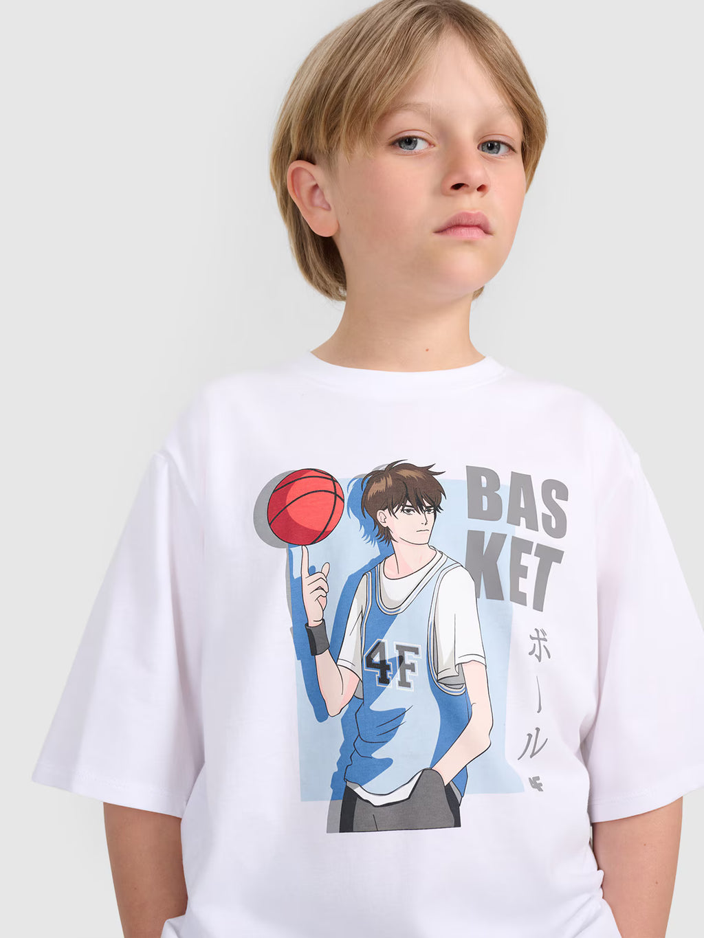 T-shirt oversize z nadrukiem chłopięcy