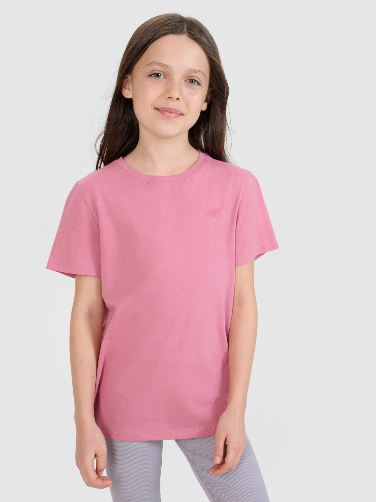 T-shirt regular gładki dziewczęcy