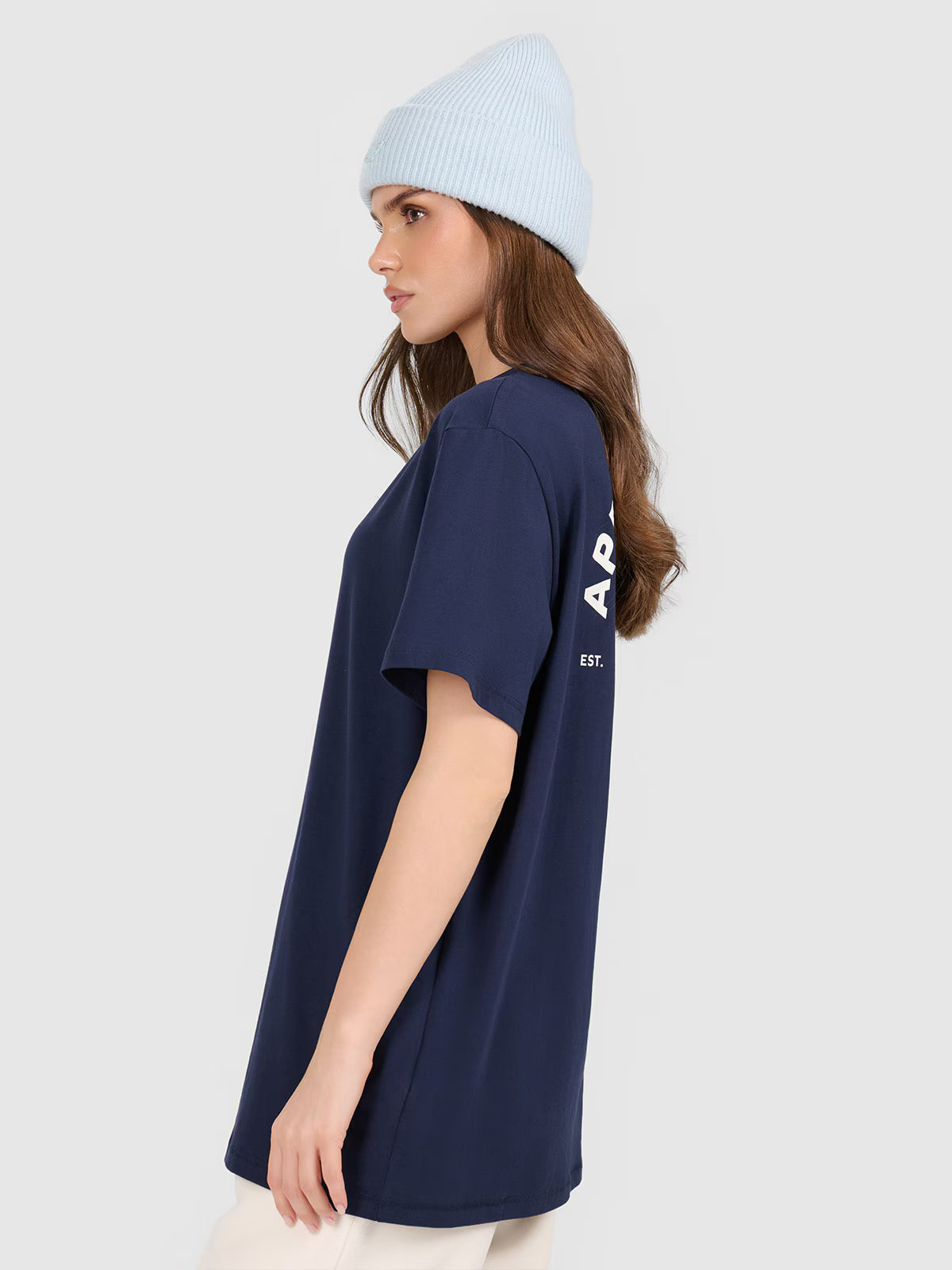 T-shirt oversize z nadrukiem damski
