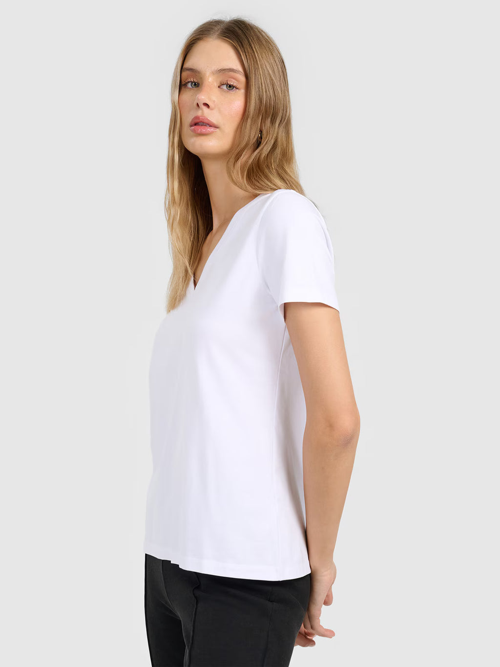 T-shirt regular gładki damski