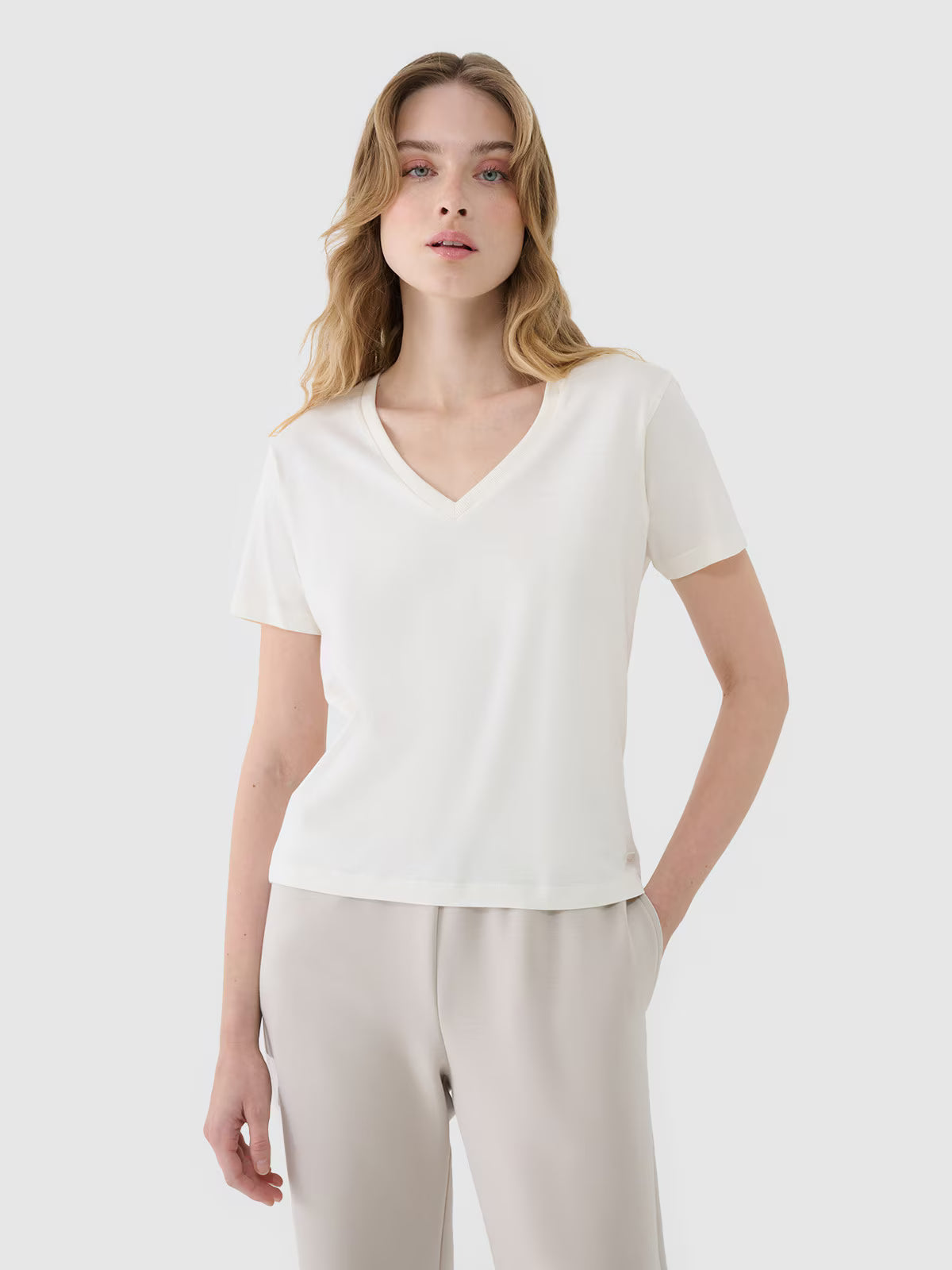 T-shirt oversize z modalem damski
