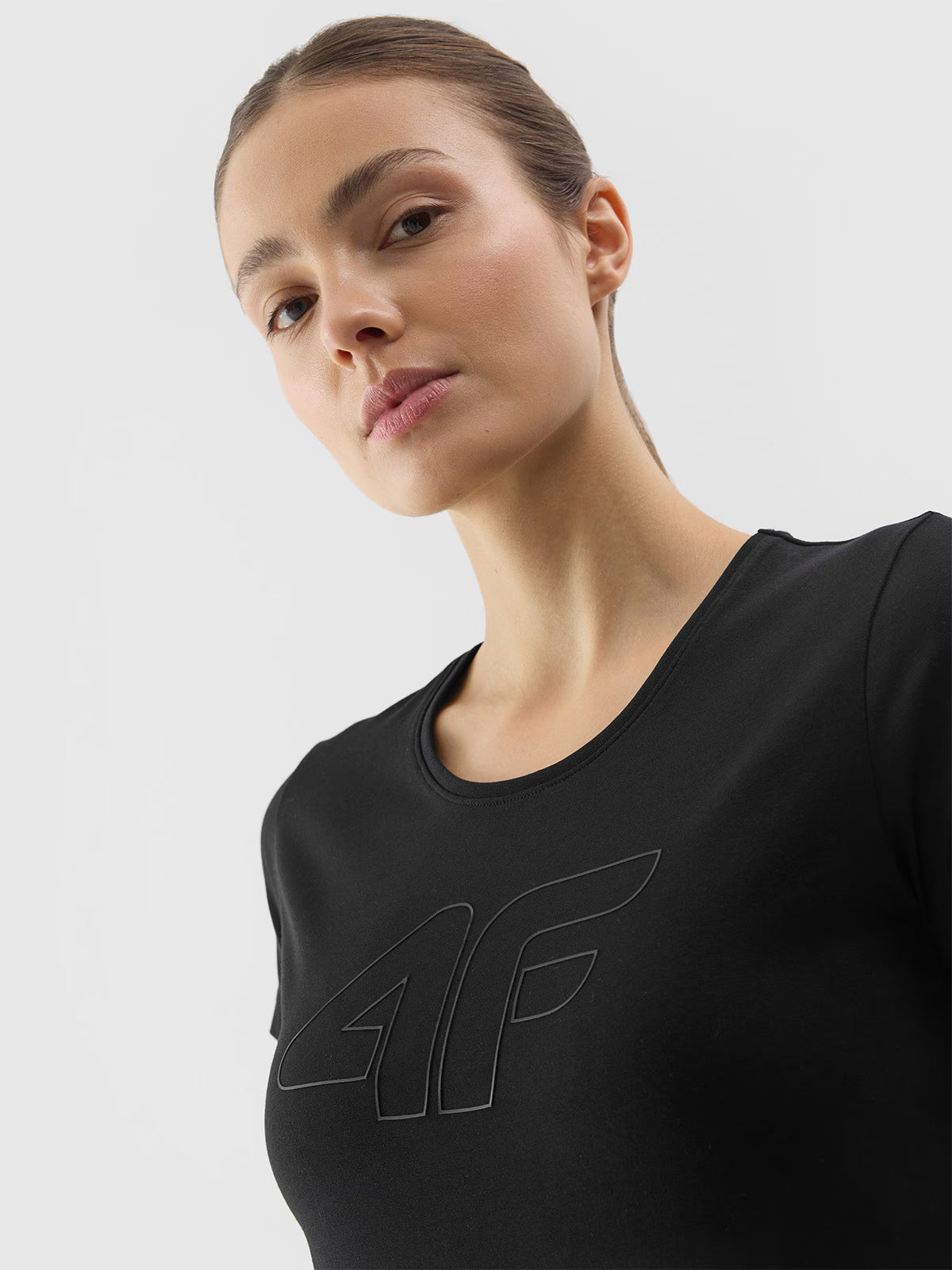 T-shirt slim z nadrukiem damski