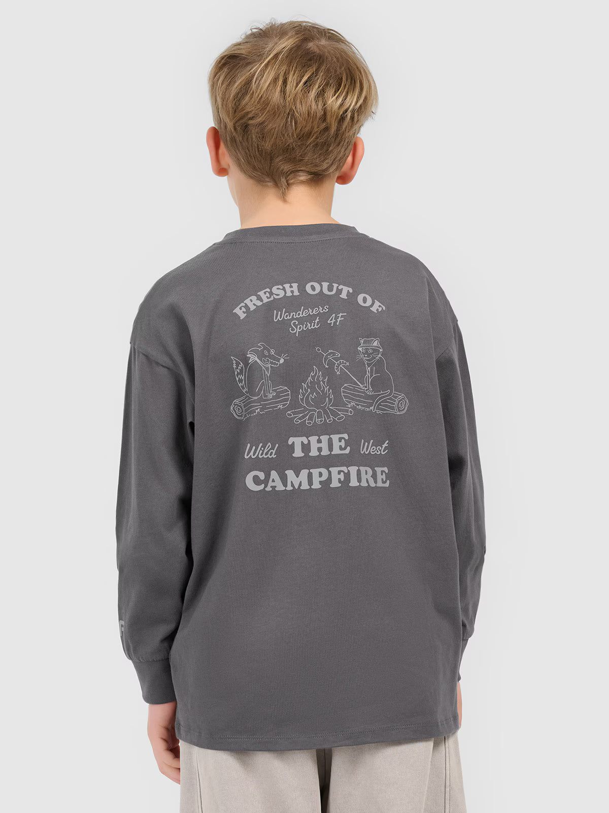 Longsleeve loose z nadrukiem chłopięcy