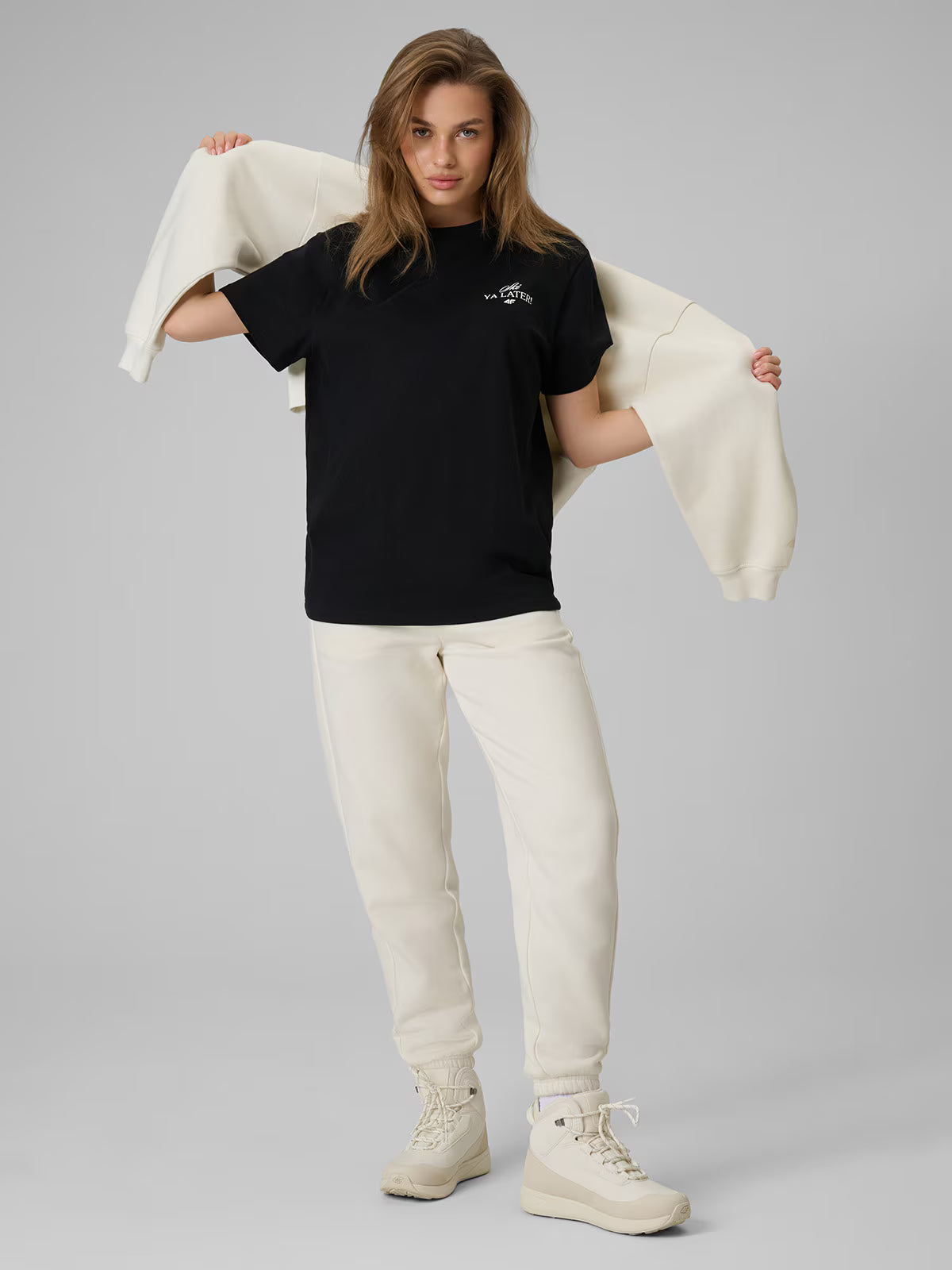 T-shirt loose z nadrukiem damski