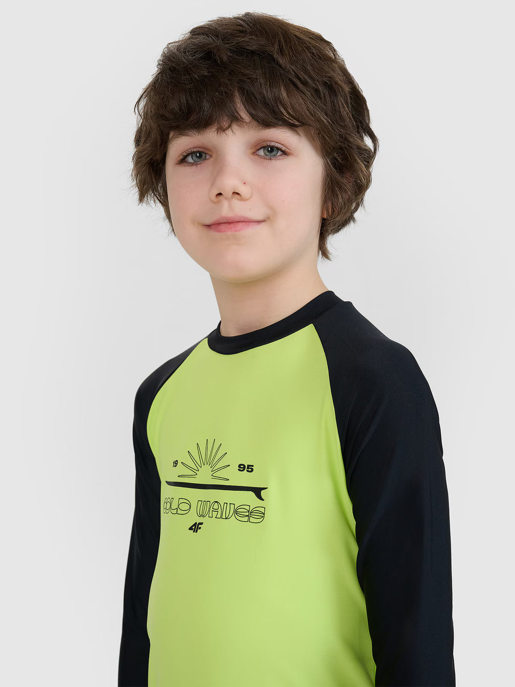 Longsleeve do pływania z nadrukiem chłopięcy