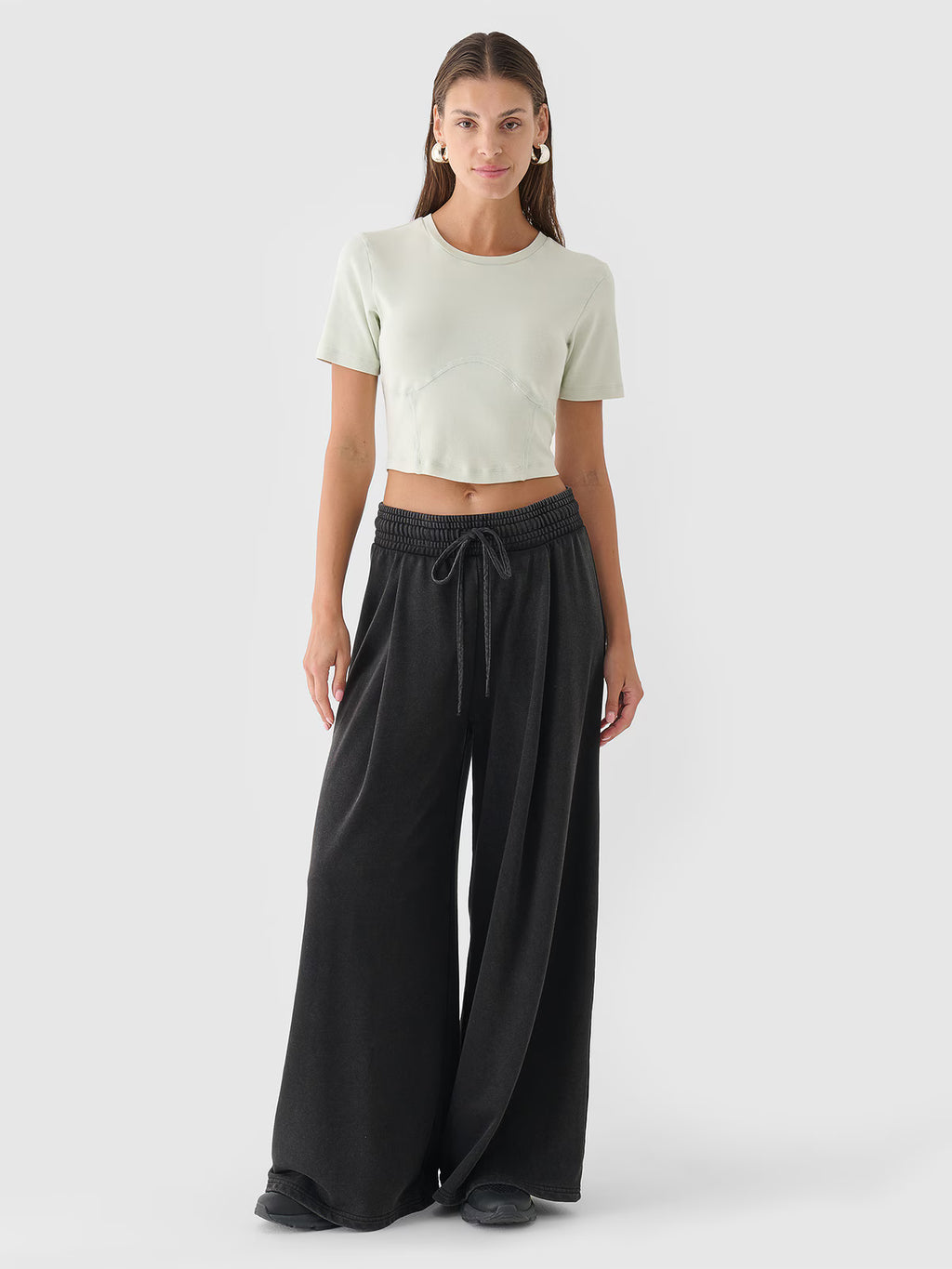 Crop top slim gładki damski