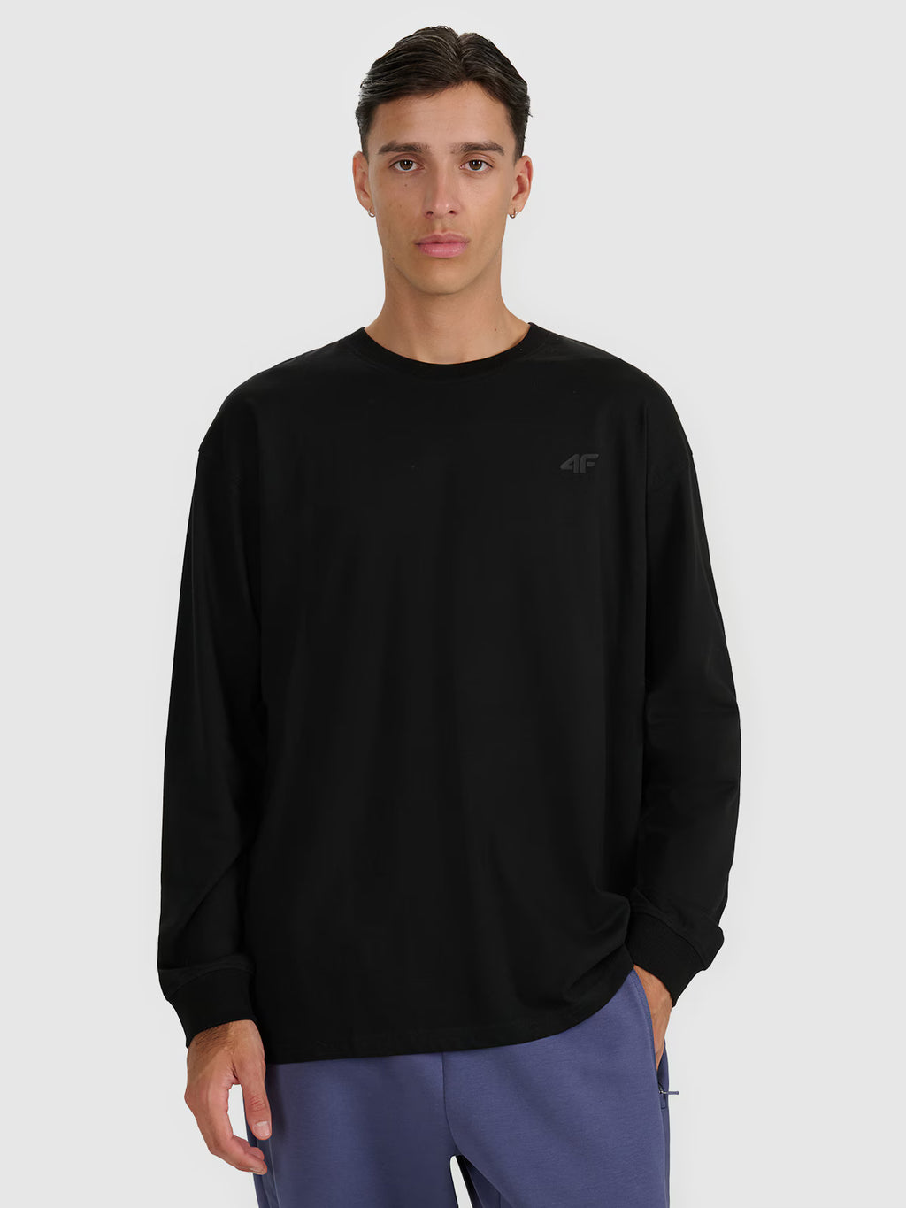 Longsleeve oversize z nadrukiem męski
