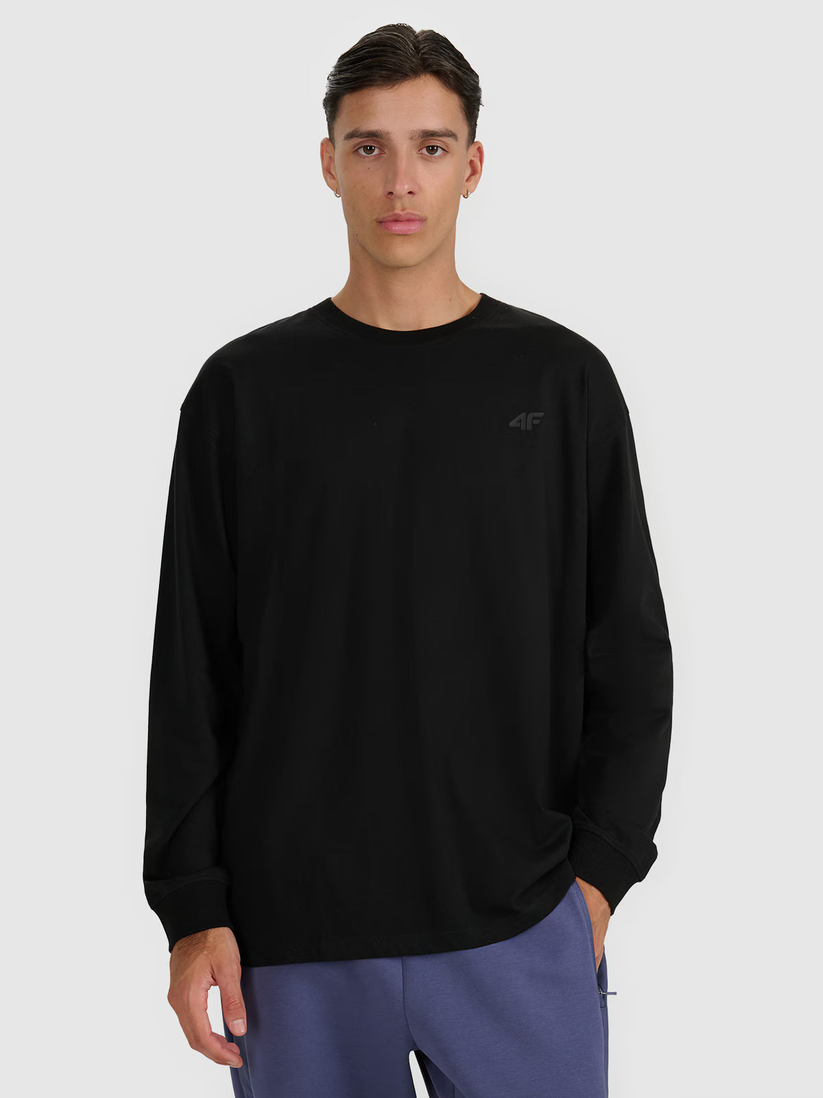 Longsleeve oversize z nadrukiem męski