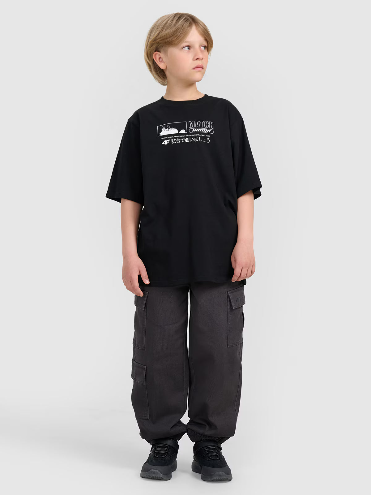 T-shirt oversize z nadrukiem chłopięcy