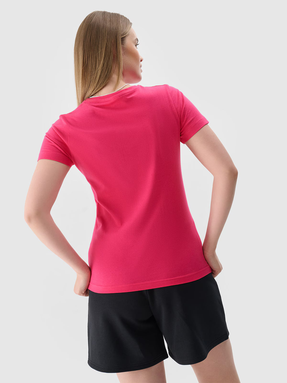 T-shirt slim z nadrukiem damski