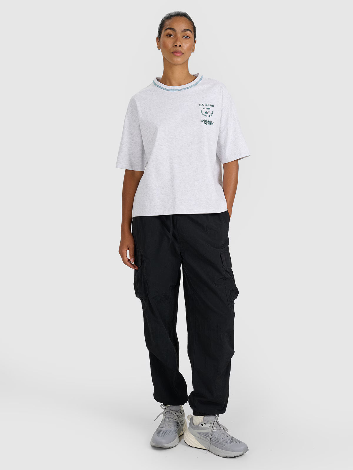 T-shirt oversize z nadrukiem damski