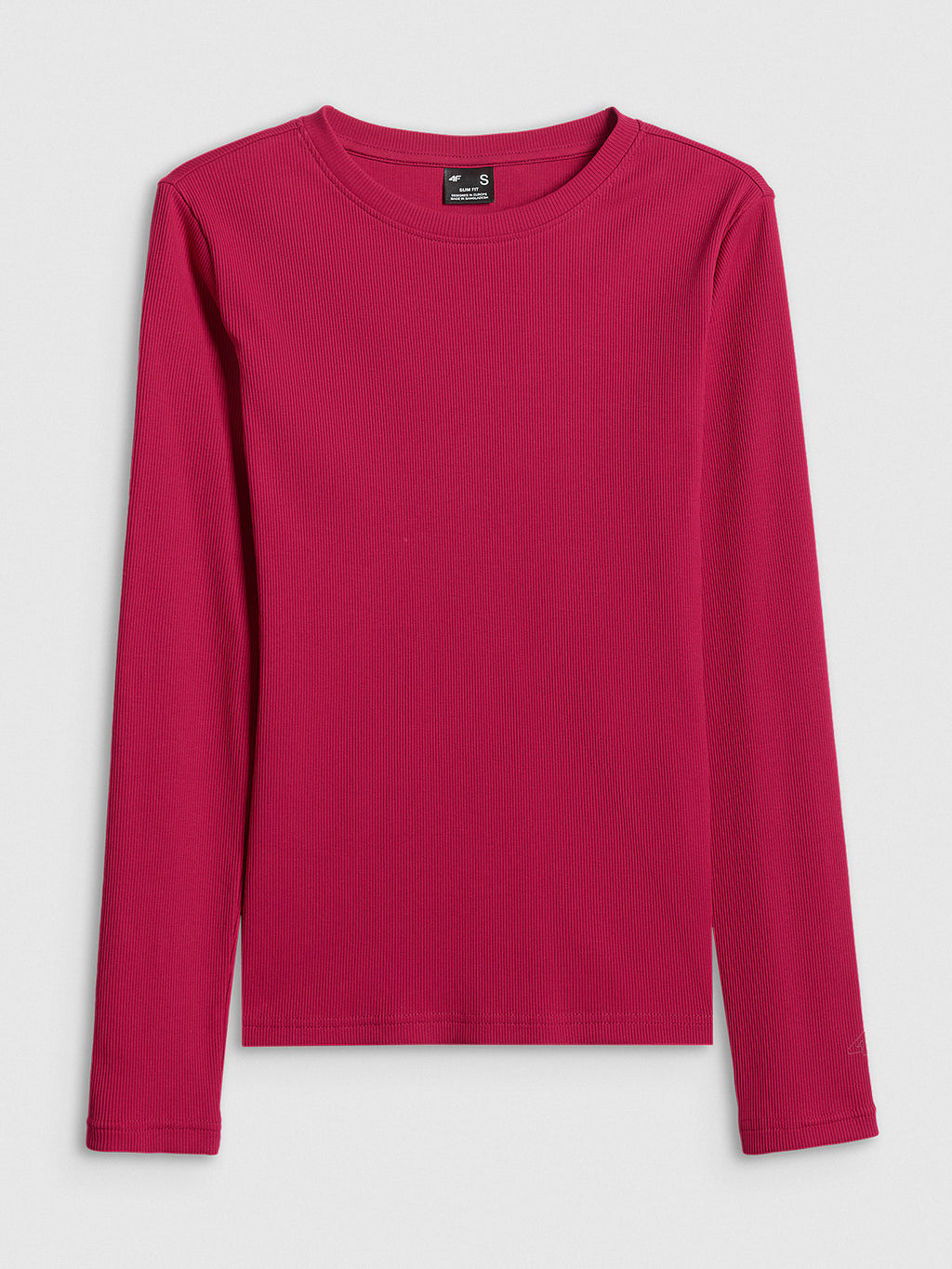 Longsleeve slim z prążkowanej dzianiny damski