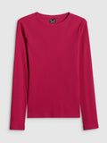 Longsleeve slim z prążkowanej dzianiny damski