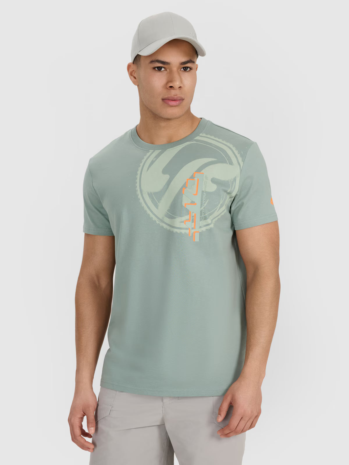 T-shirt regular z nadrukiem męski