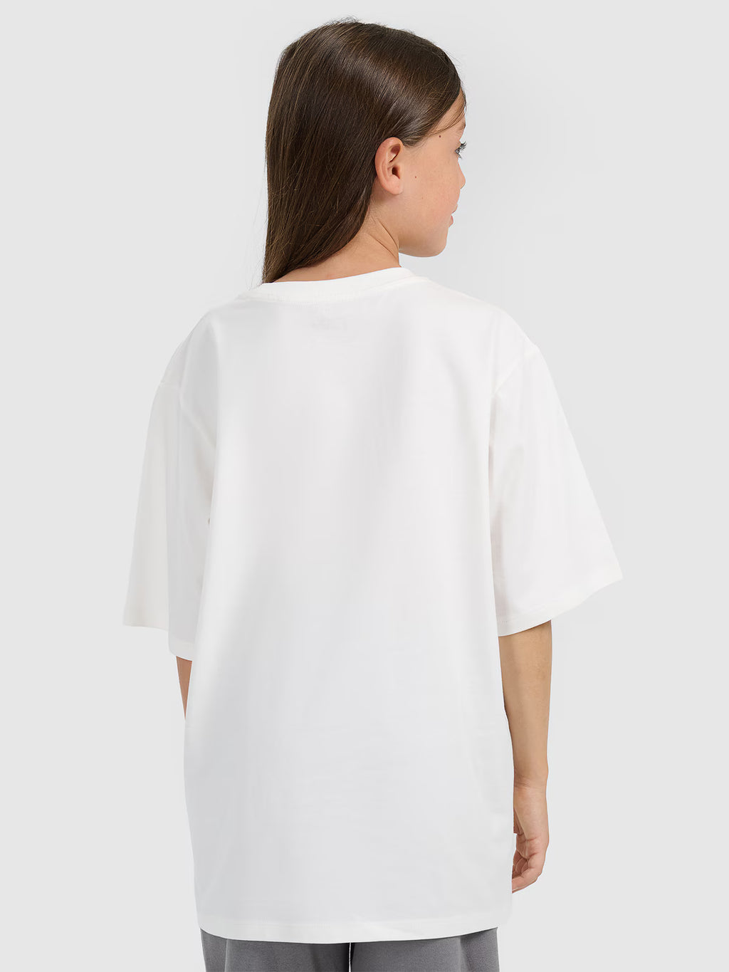 T-shirt loose z nadrukiem dziewczęcy