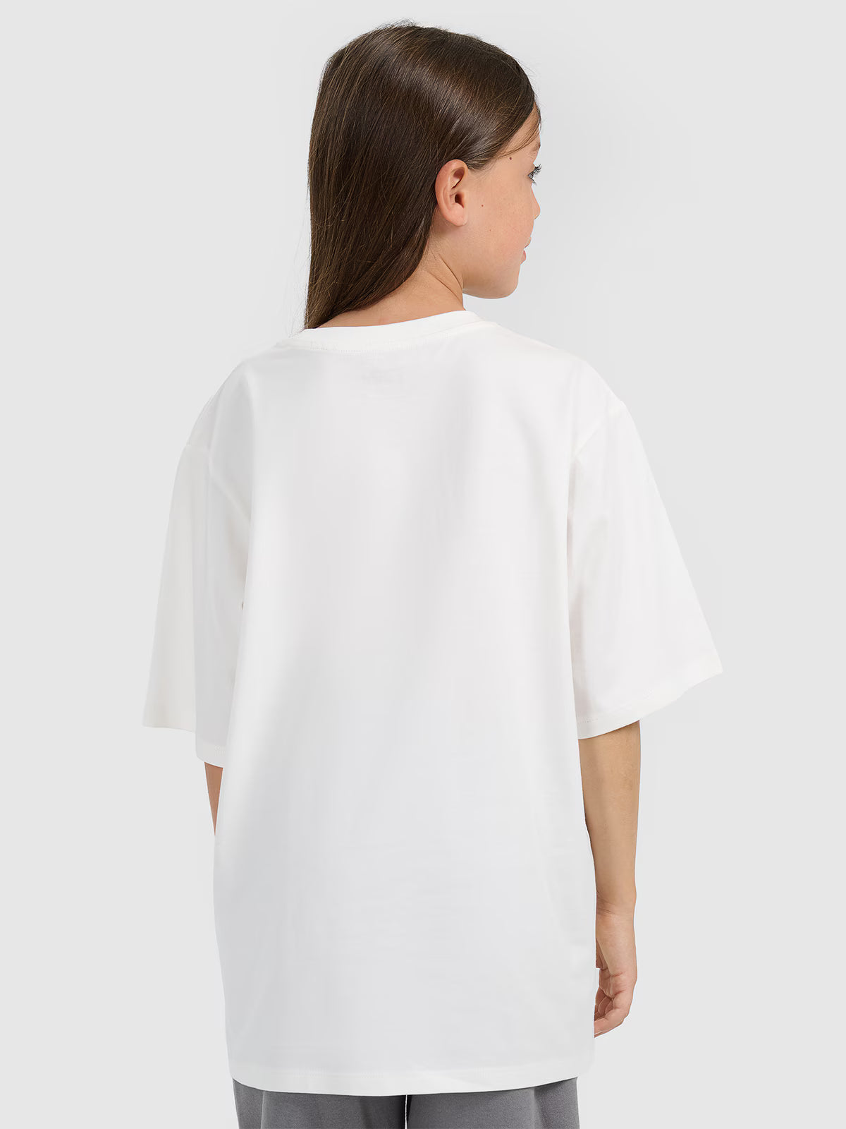 T-shirt loose z nadrukiem dziewczęcy