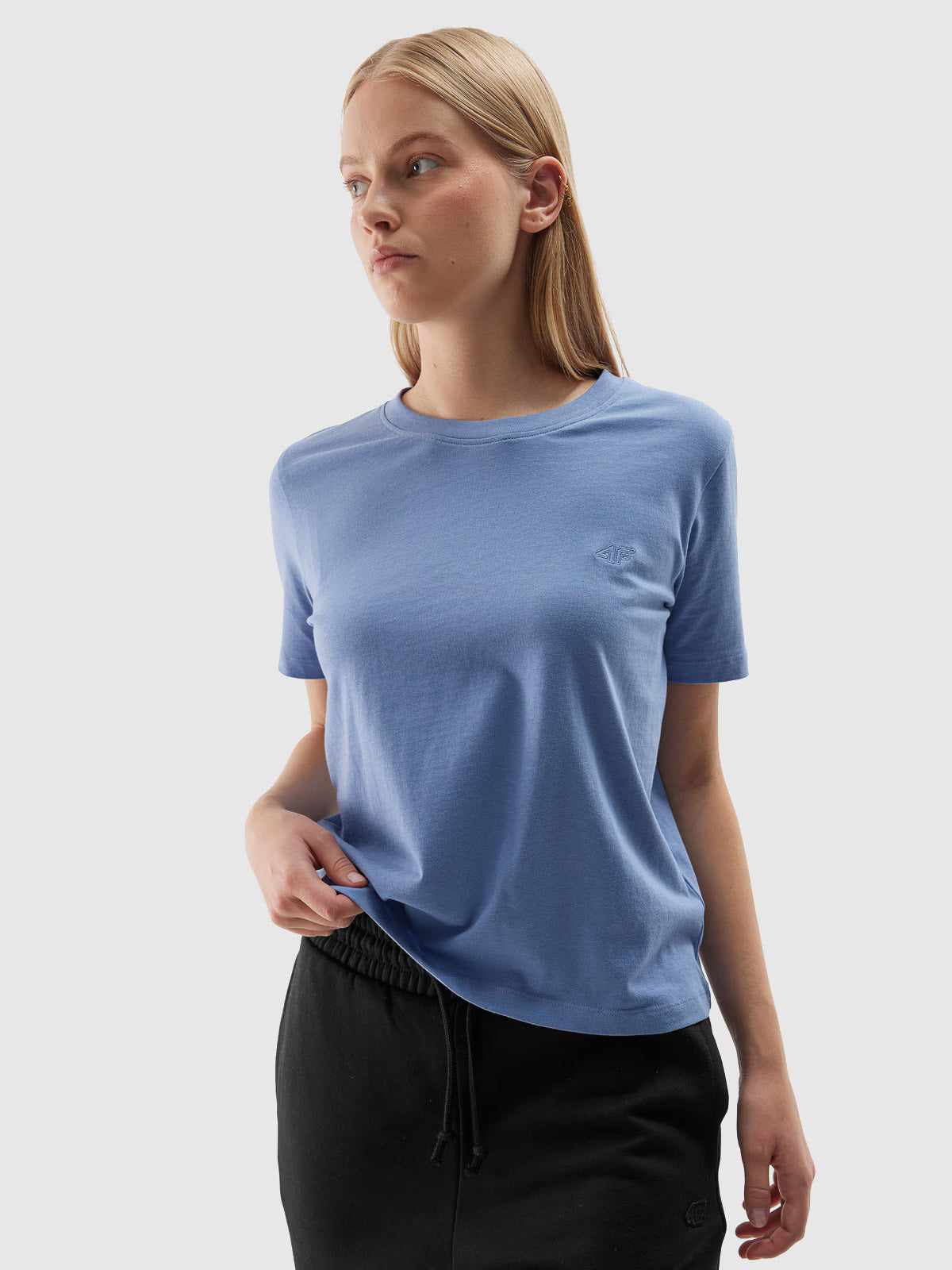 T-shirt regular gładki damski