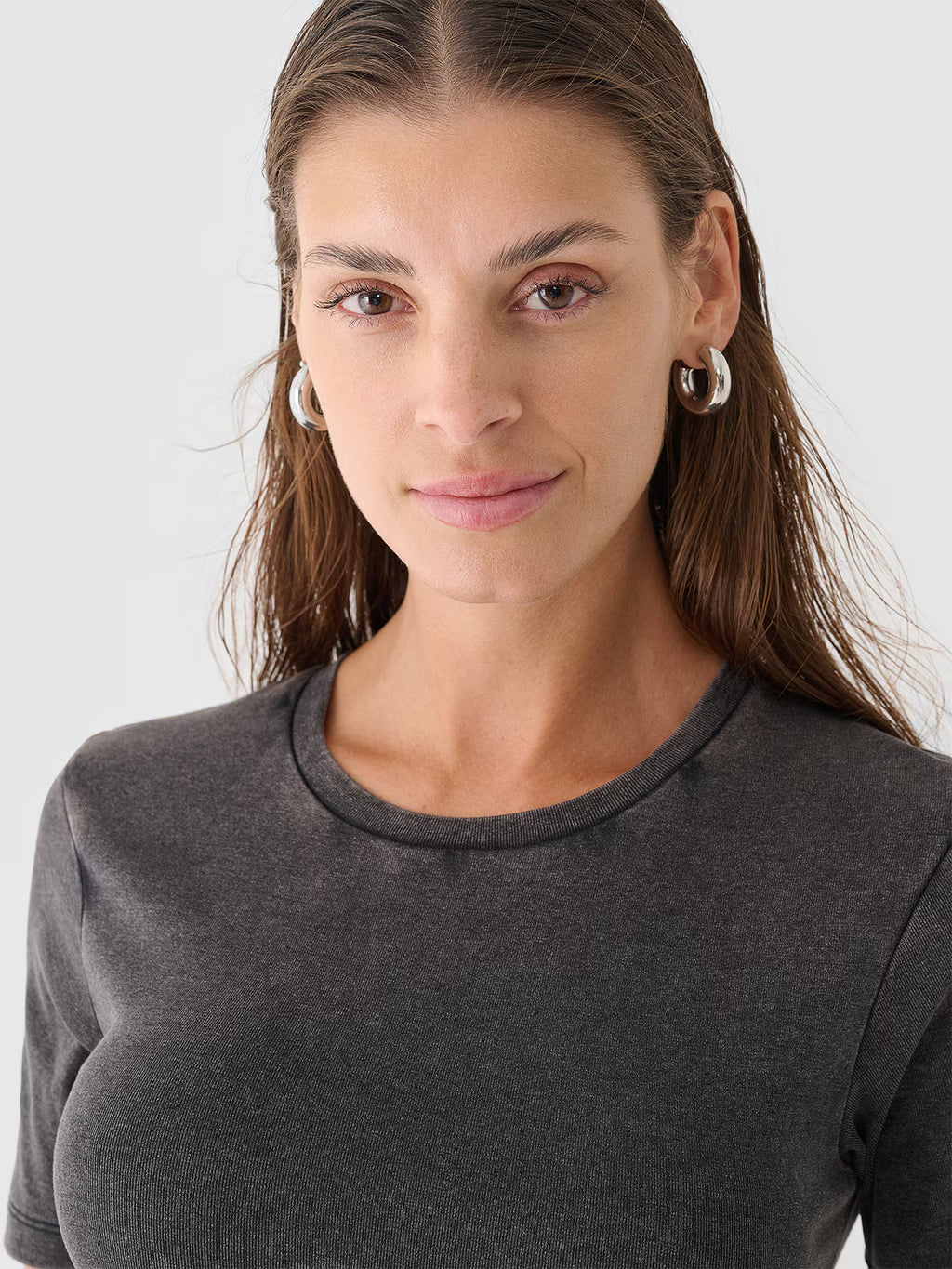 Crop top slim gładki damski