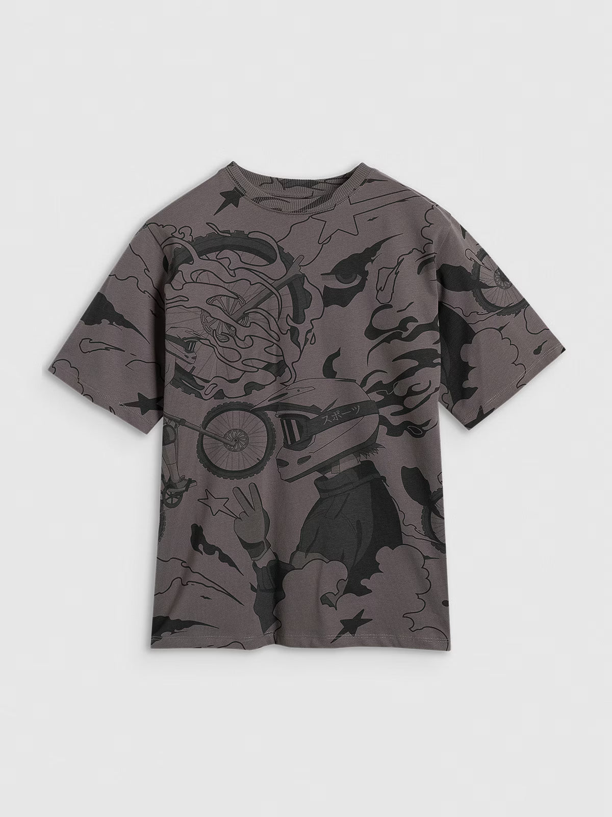 T-shirt oversize z nadrukiem chłopięcy