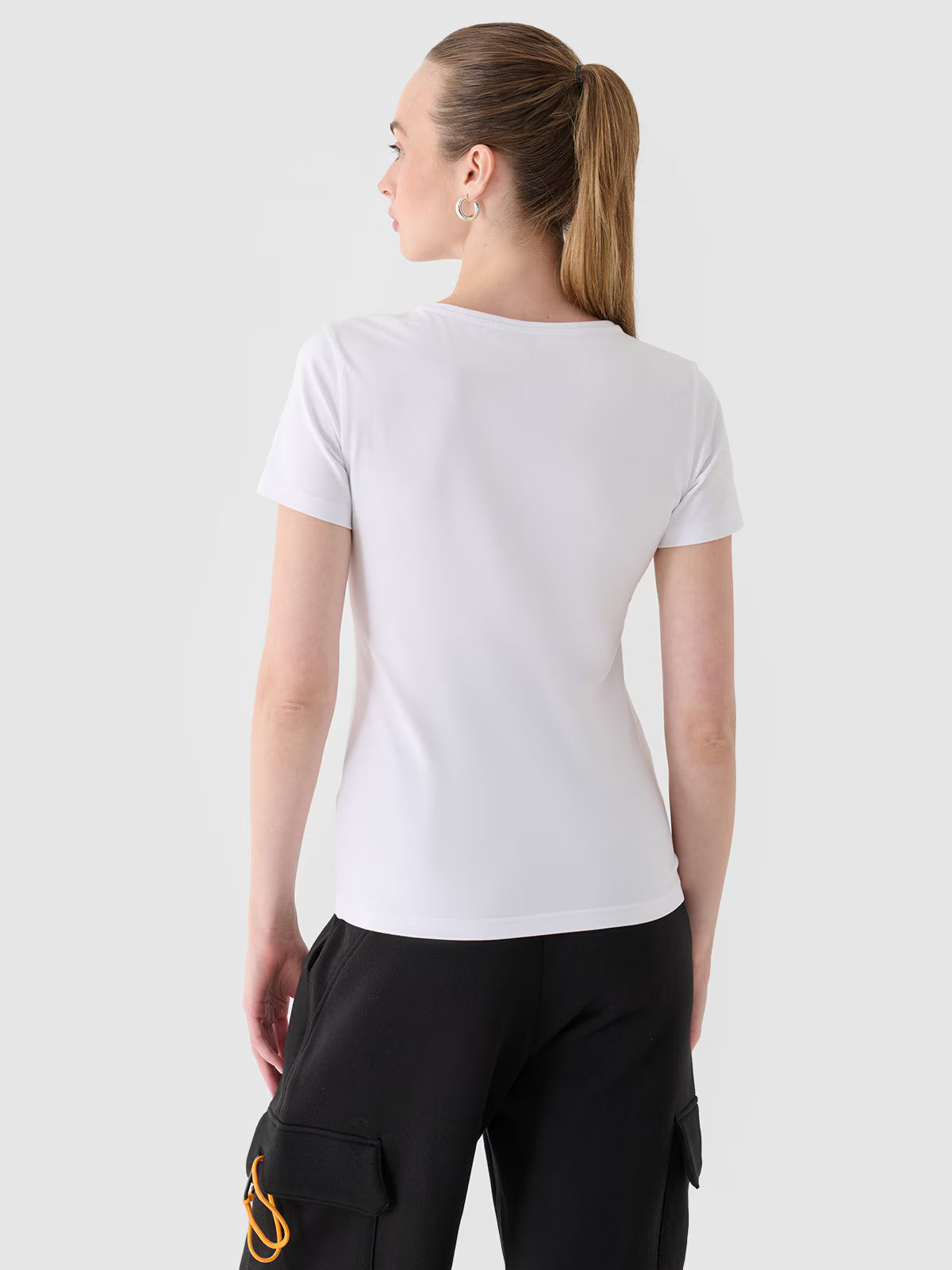 T-shirt slim gładki damski