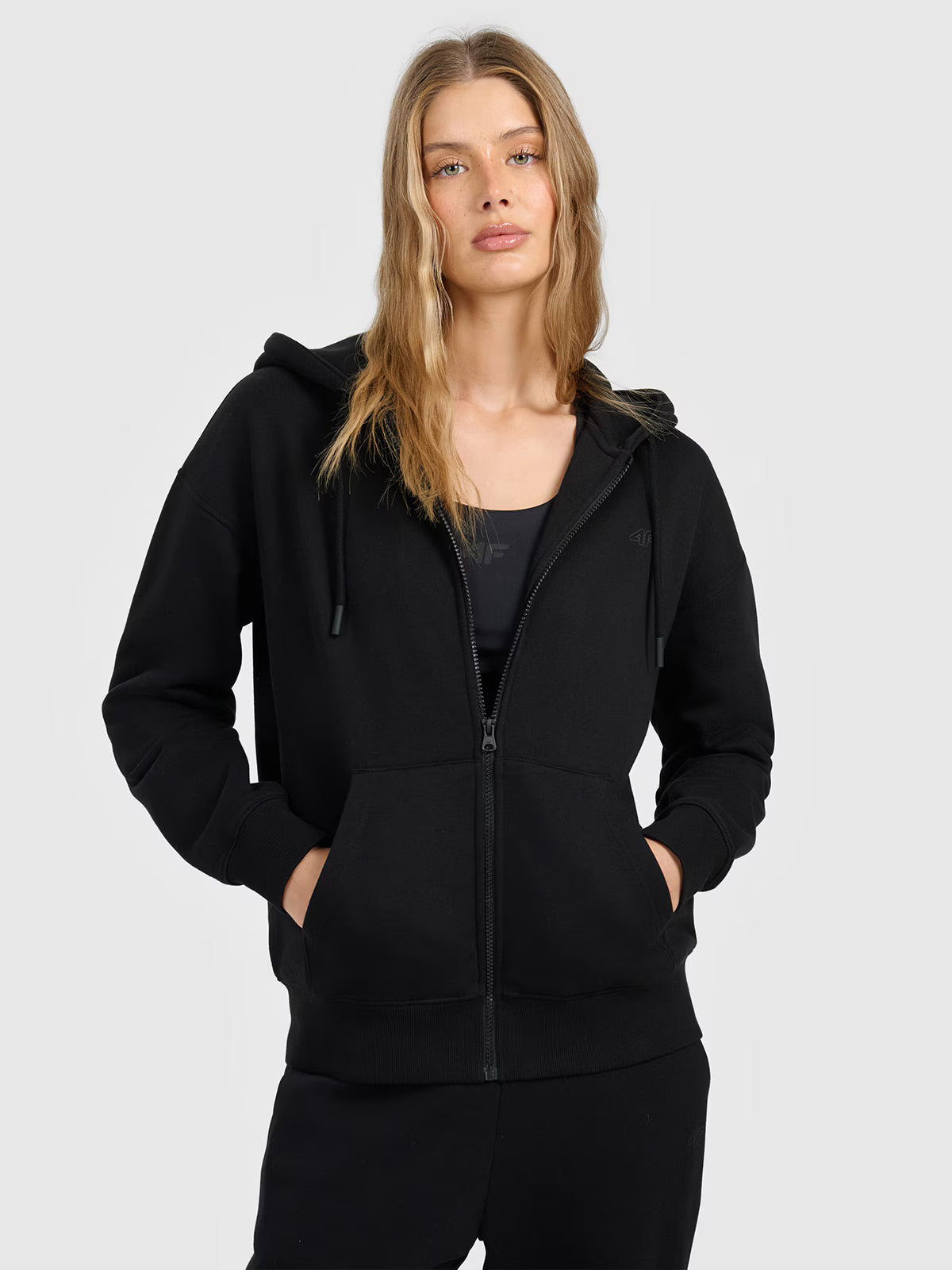 Bluza dresowa rozpinana z kapturem damska