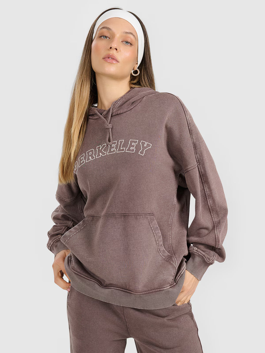 Bluza dresowa nierozpinana z kapturem damska