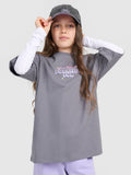 T-shirt oversize z nadrukiem dziewczęcy