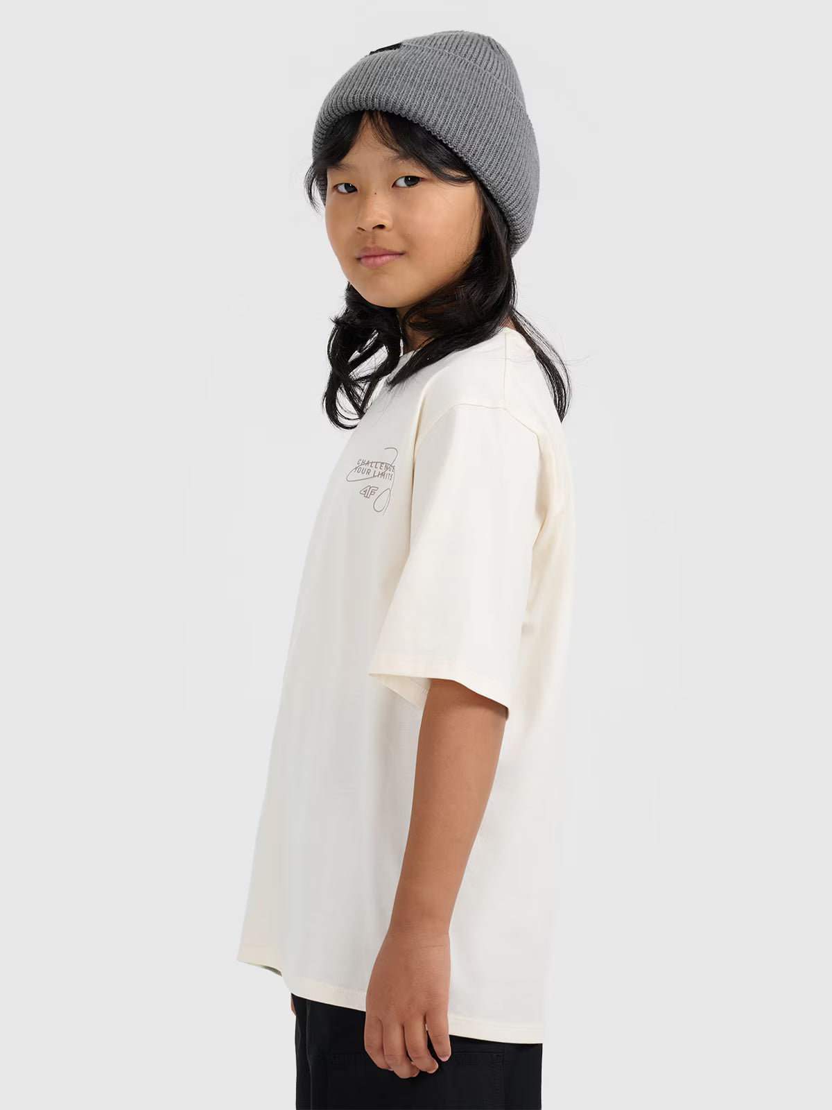 T-shirt oversize z nadrukiem dziewczęcy