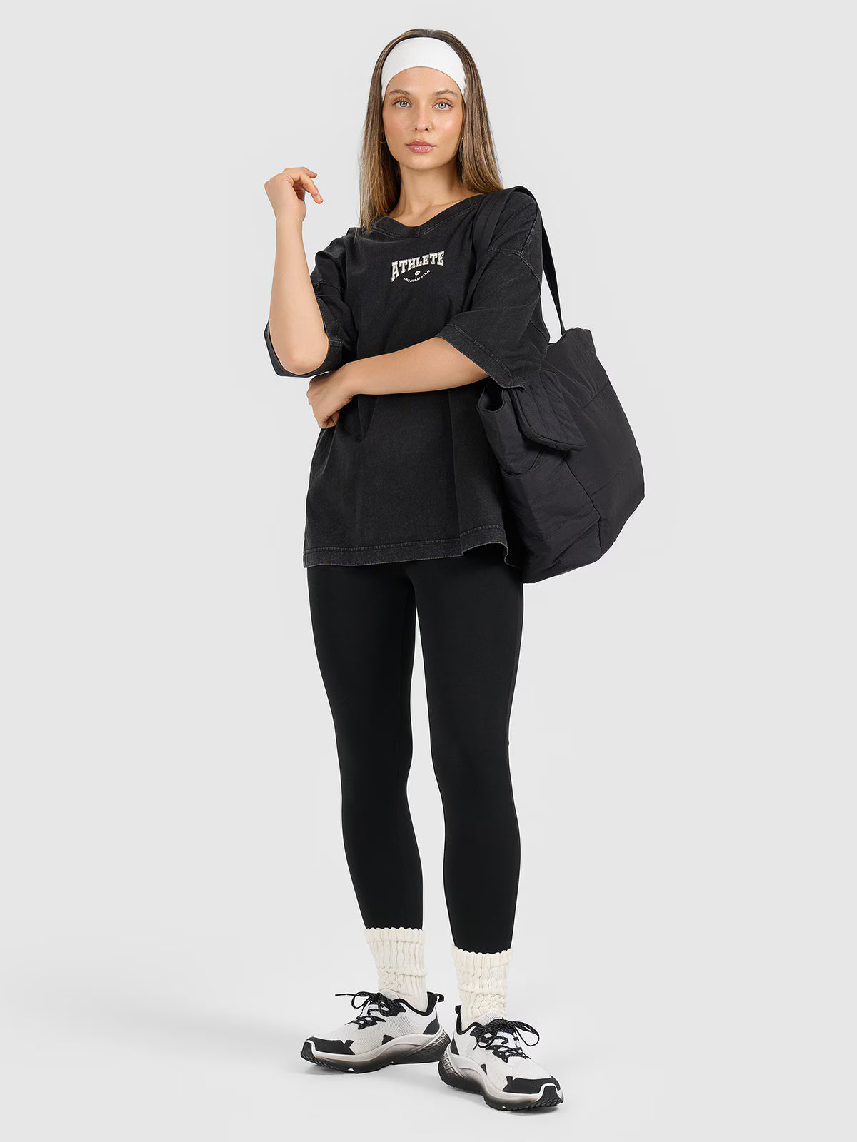 T-shirt oversize z nadrukiem damski