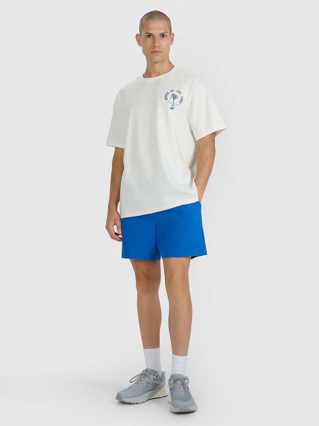 T-shirt oversize z nadrukiem męski