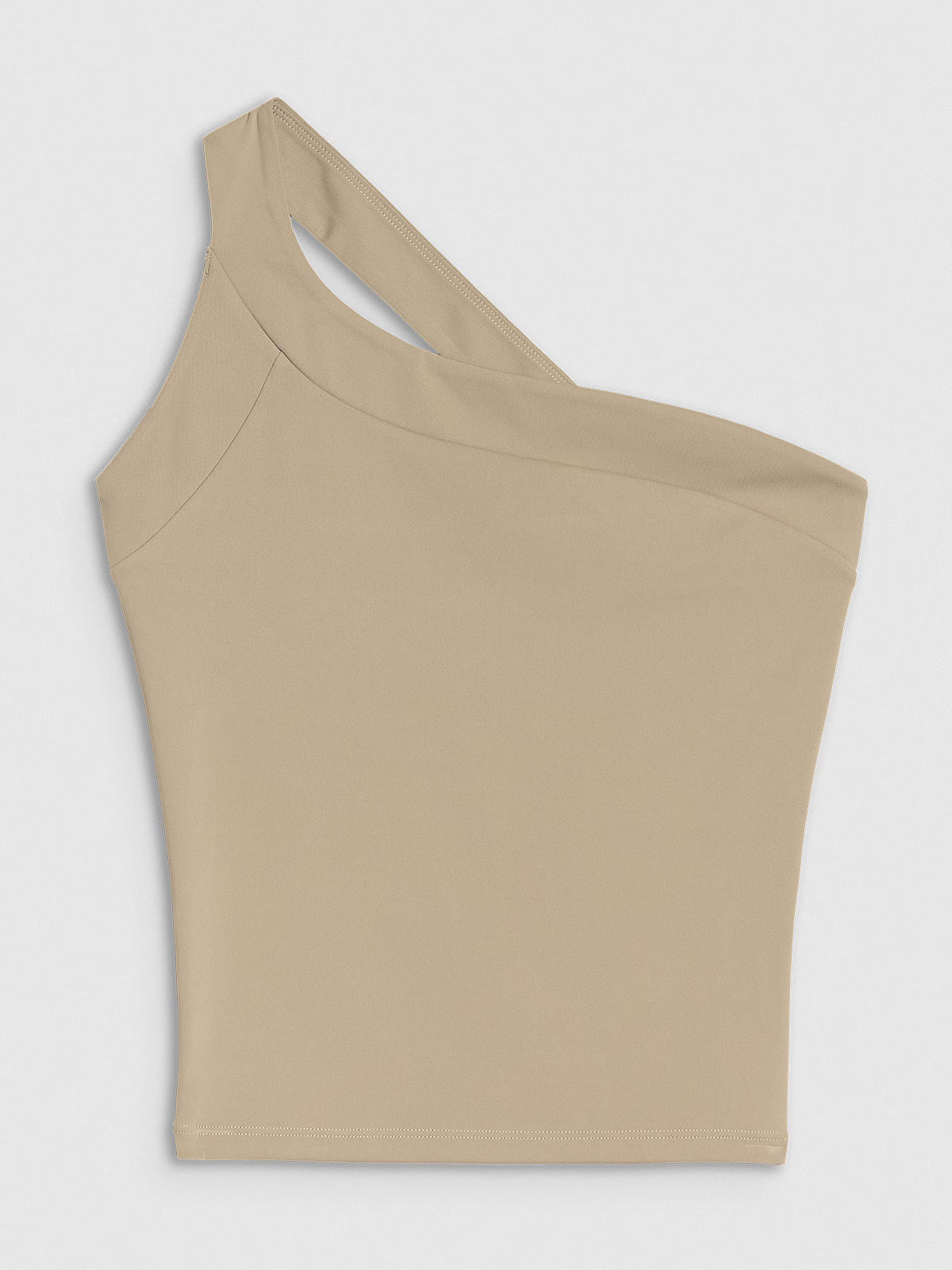 Crop-top slim z asymetrycznym ramiączkiem damski