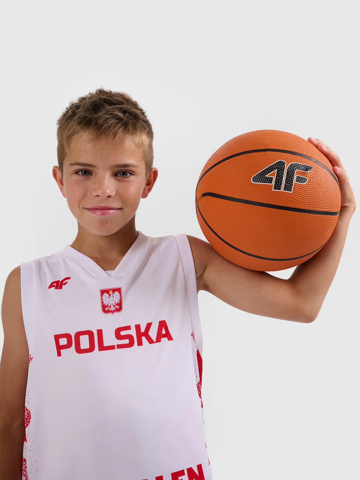 Koszulka reprezentacyjna z możliwością personalizacji dziecięca 4F x PZKOSZ